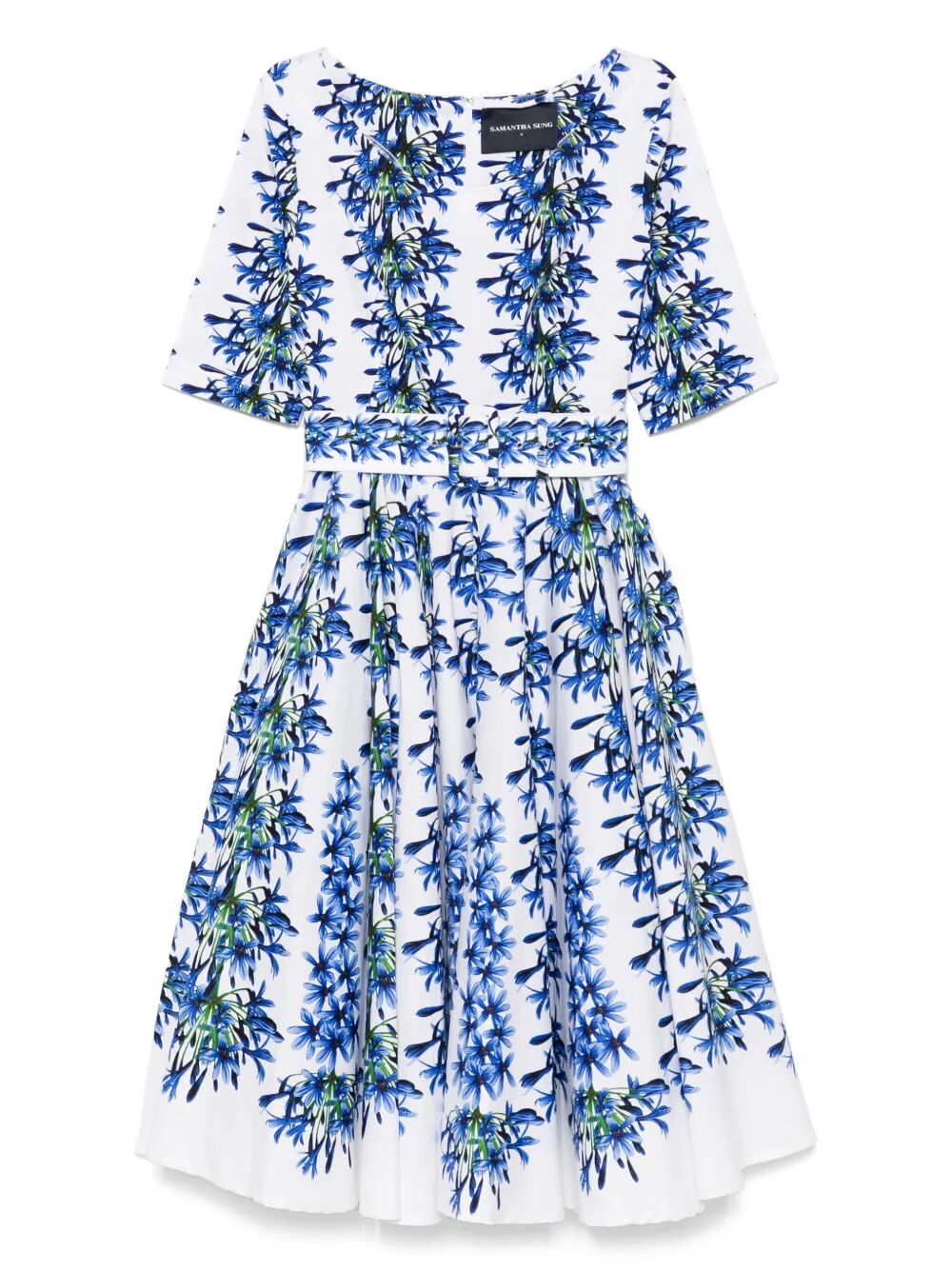 Samantha Sung Tinker Bell Flower-print Abelia Midi Dress
