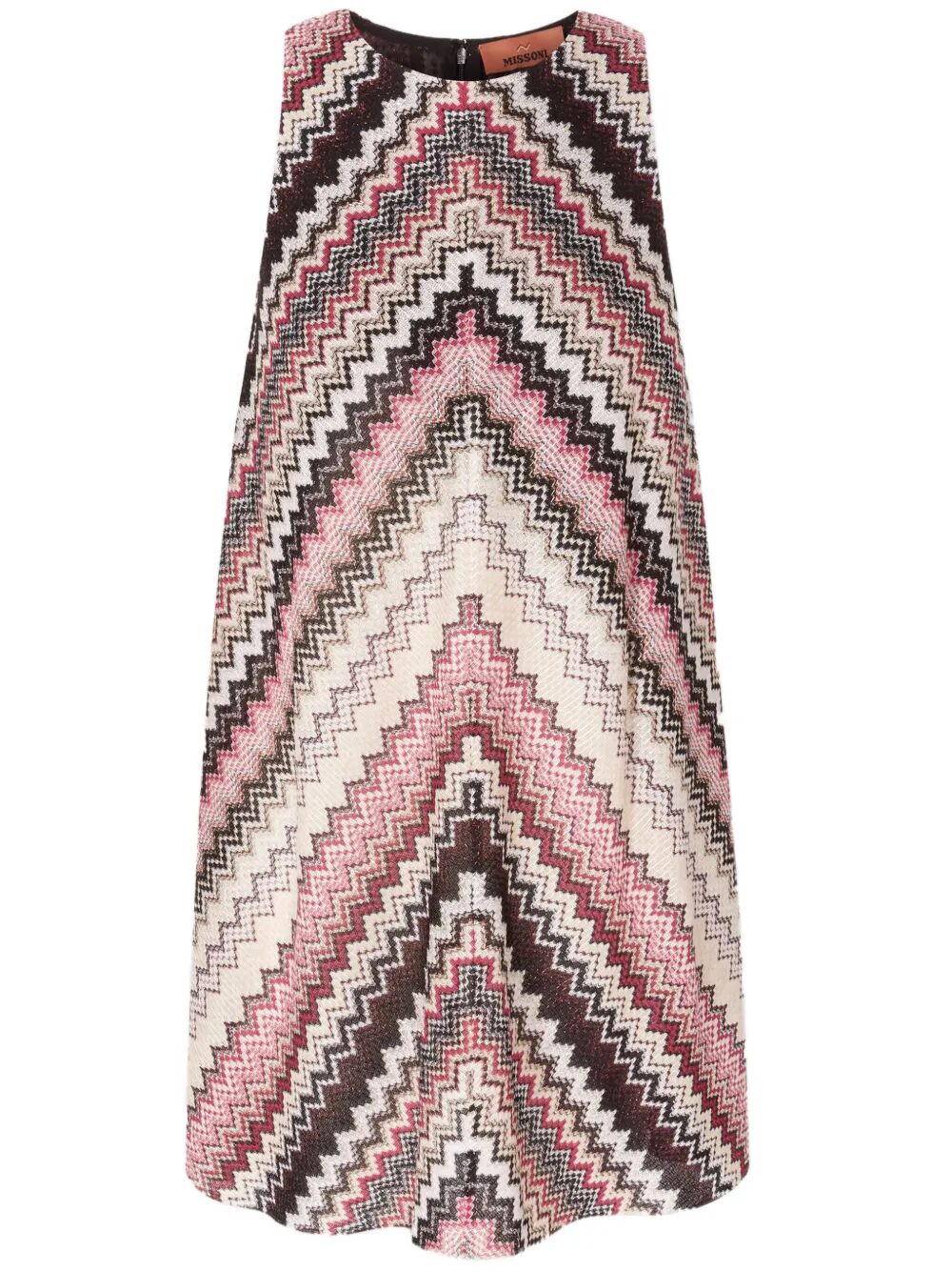 Missoni Lamé Serrated Zig-zag Pattern A-line Mini Dress