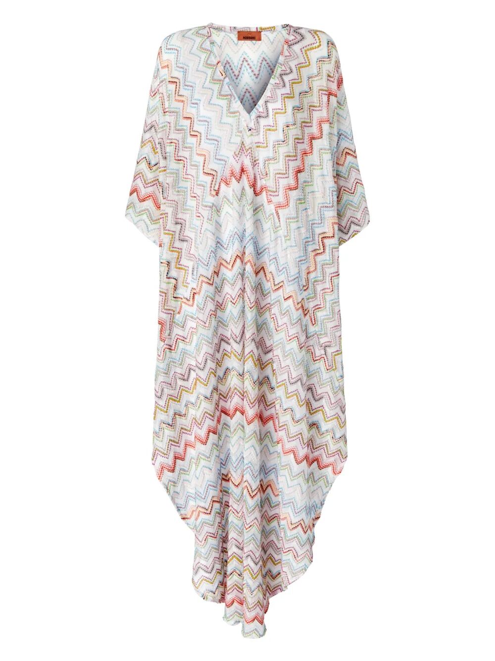 Missoni Long Kaftan With 3d Zig-zag Lamé And Batwing Sleeves