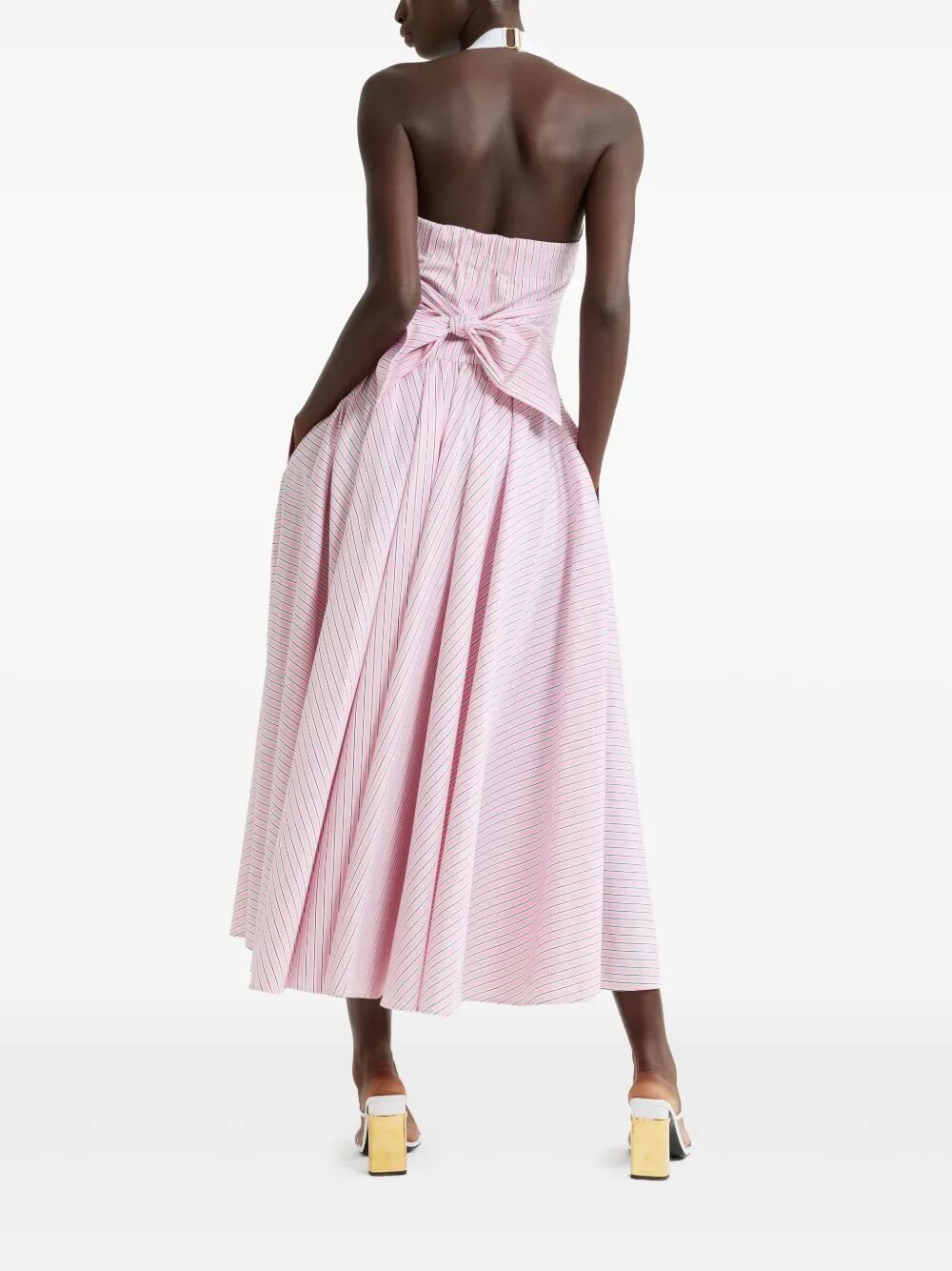 Patou Poplin Printed Organic Cotton Halterneck Maxi Dress