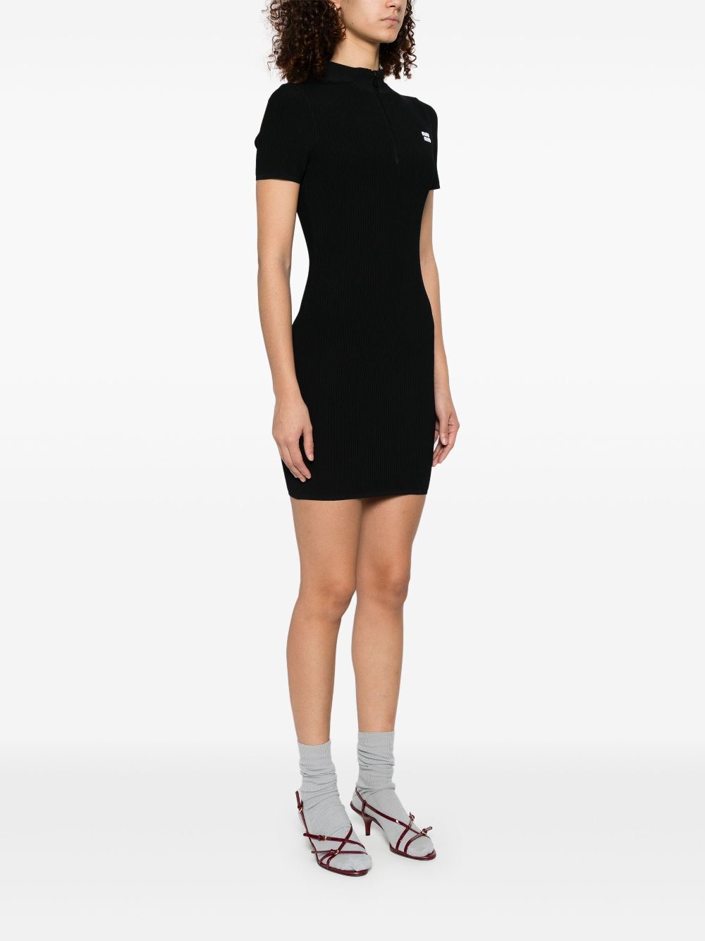 Miu Miu Midweight Knit Ribbed Mini Dress