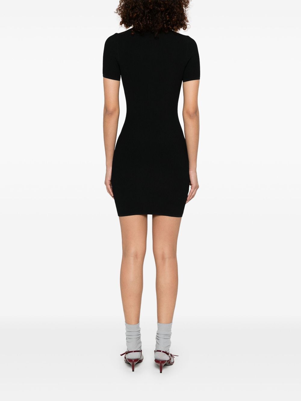 Miu Miu Midweight Knit Ribbed Mini Dress