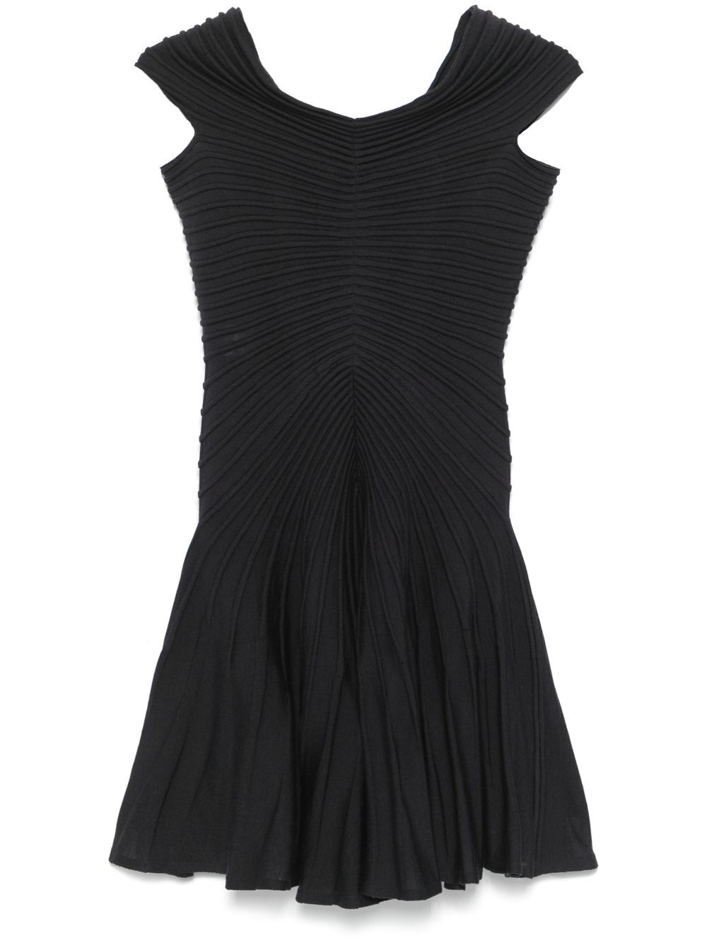 Alaïa V-neck Midweight Knit Wool Mini Dress