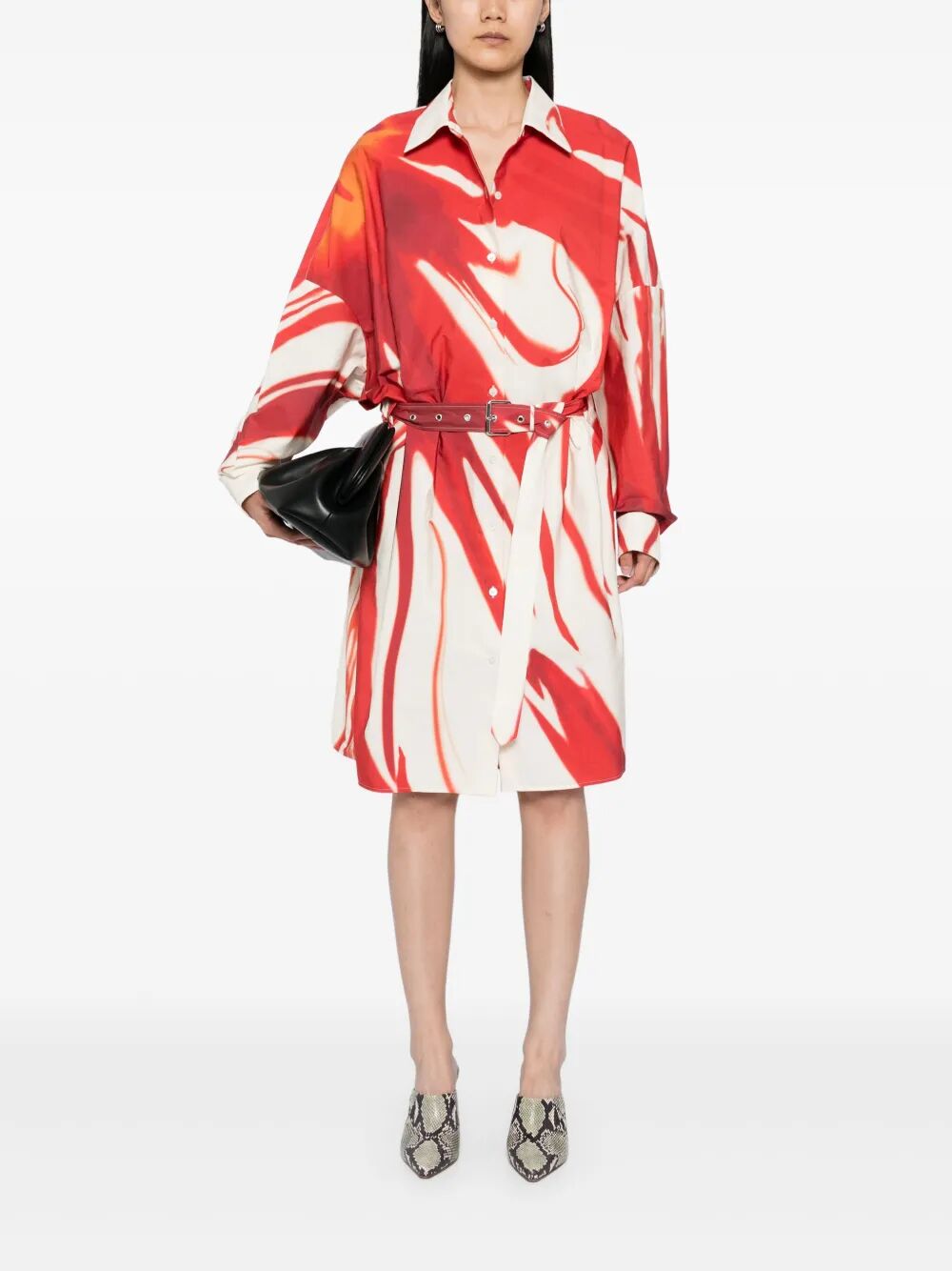 Dries Van Noten Dindi Belted Shirt Dress