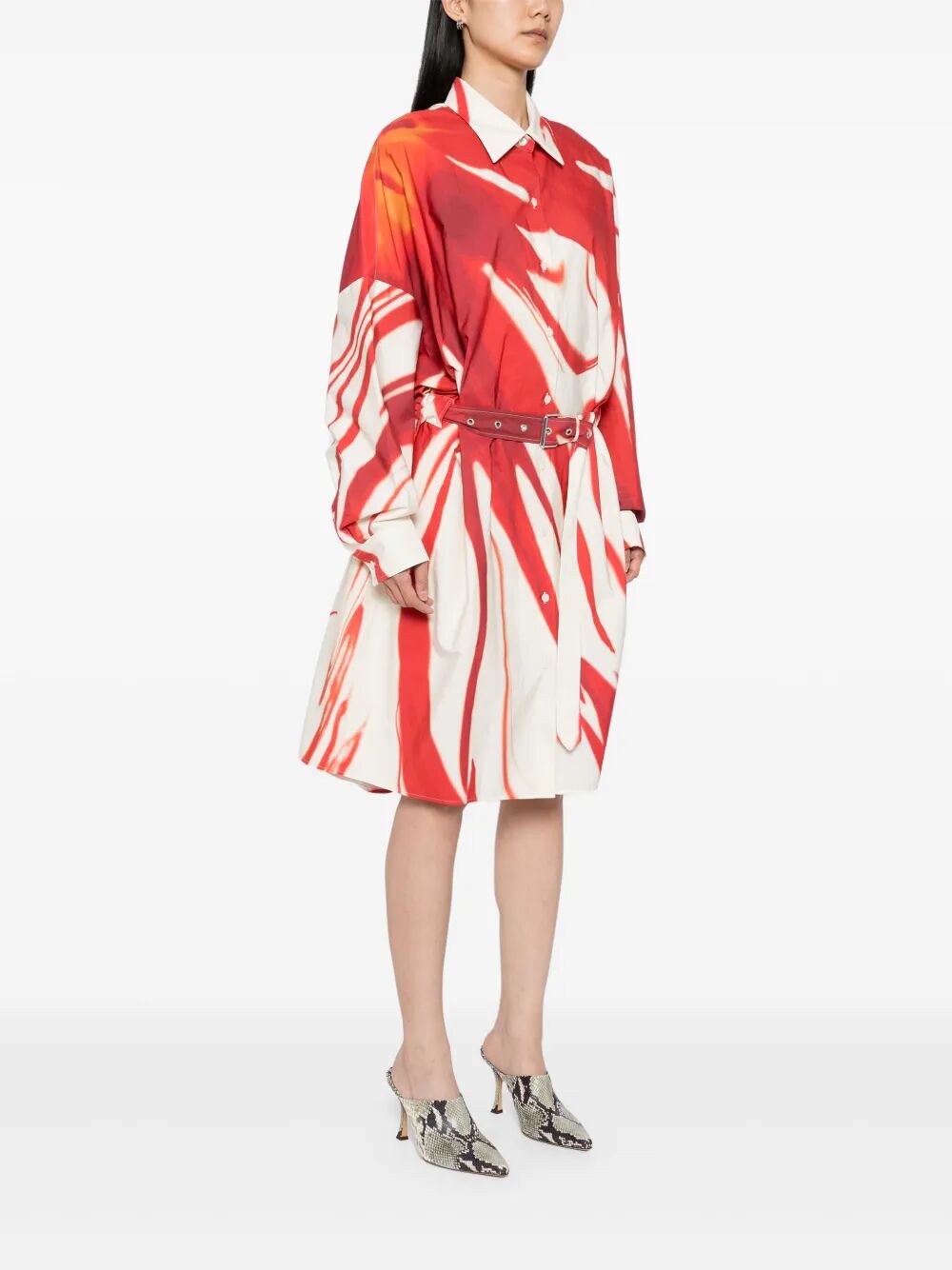 Dries Van Noten Dindi Belted Shirt Dress