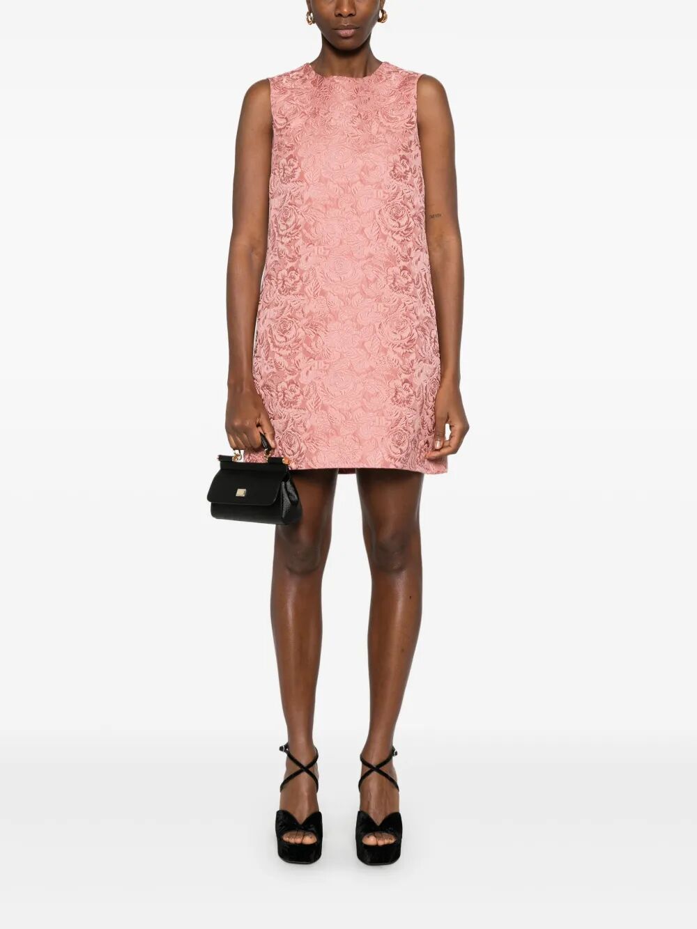 Dolce & Gabbana Short Floral Quilted Jacquard A-line Dress