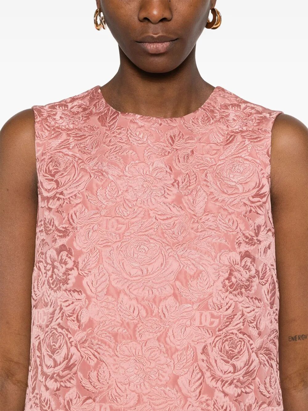 Dolce & Gabbana Short Floral Quilted Jacquard A-line Dress