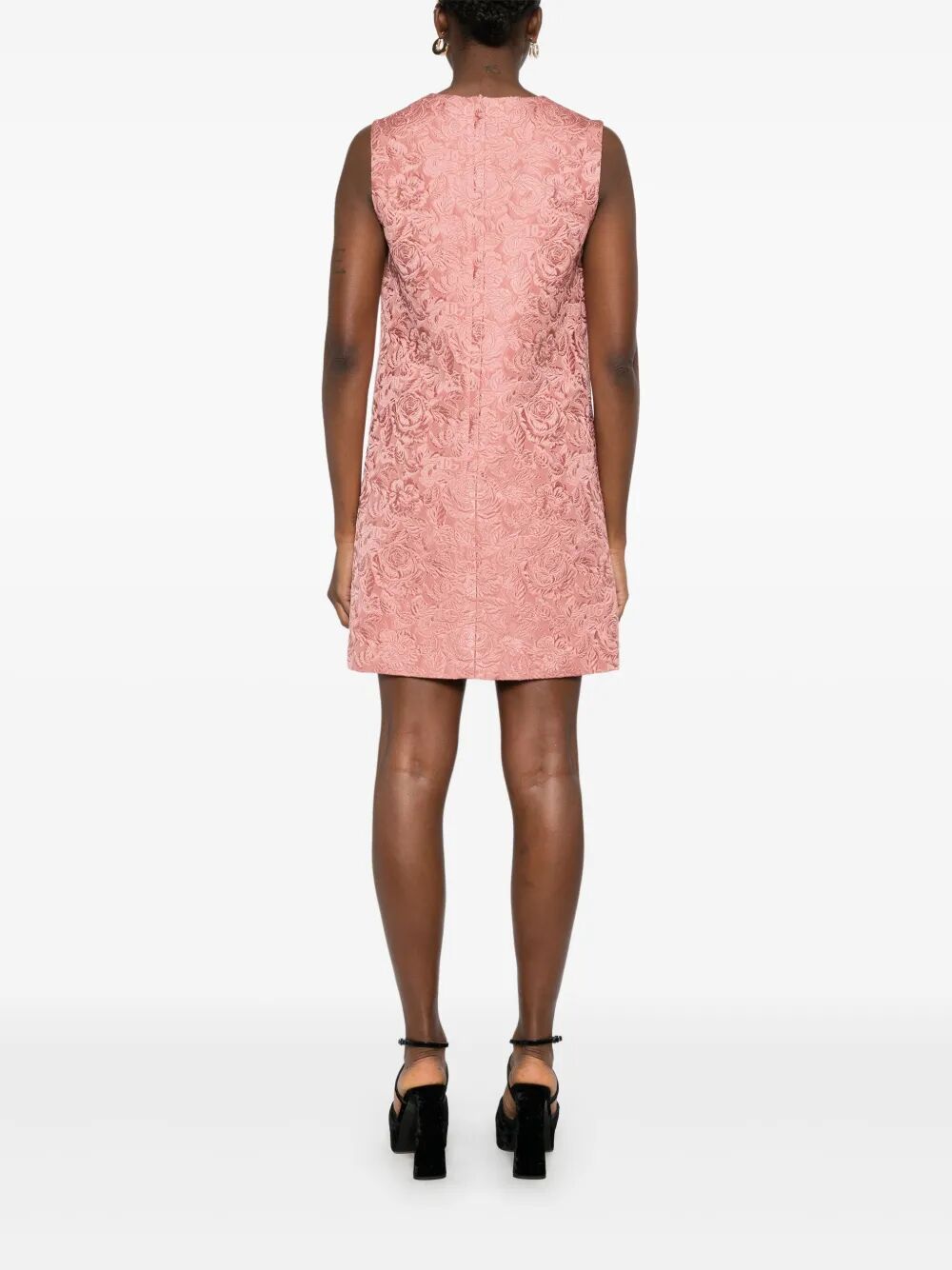 Dolce & Gabbana Short Floral Quilted Jacquard A-line Dress