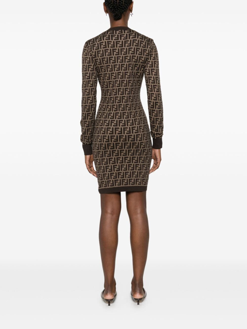 Fendi Ff Cotton Fitted Dress