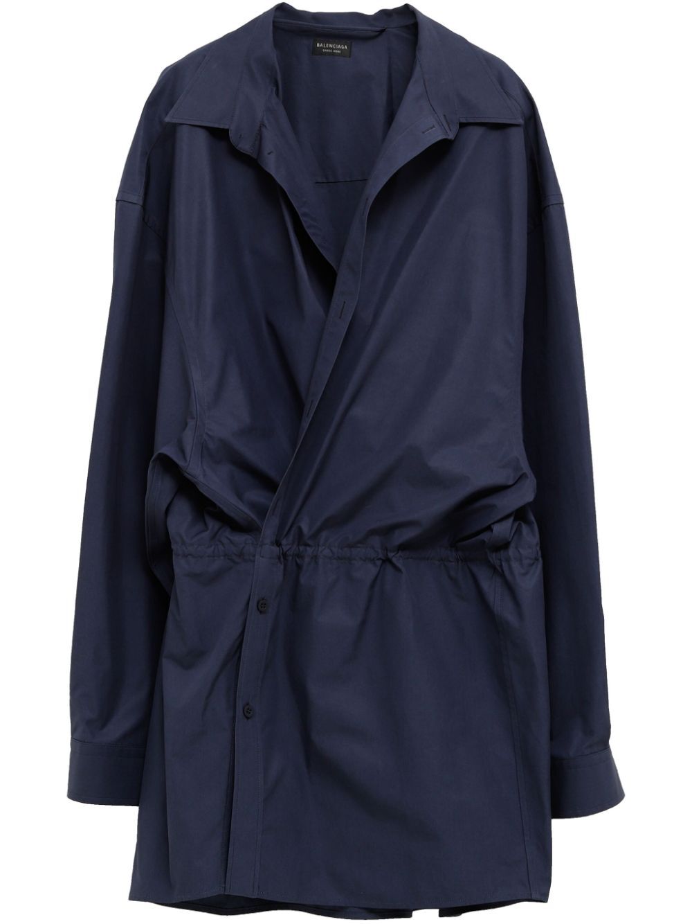 Balenciaga Elasticated Waistband Cotton Shirt Mini Dress