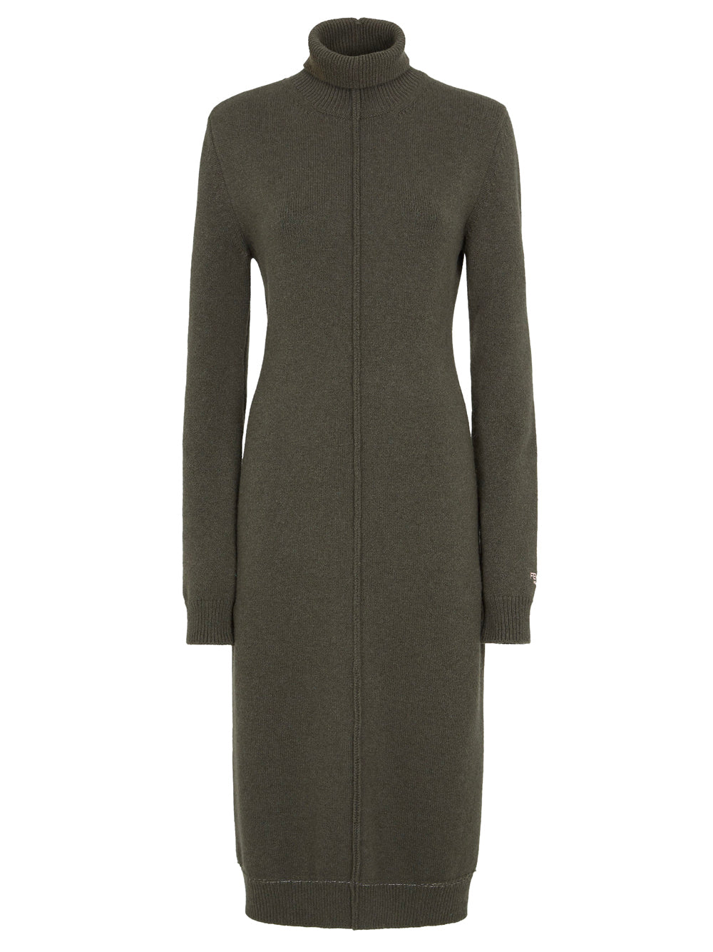 Fendi High Neck Cashmere Midi Dress