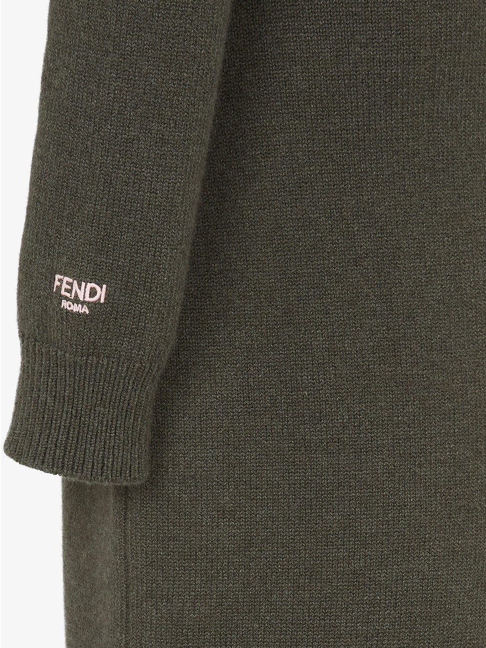 Fendi High Neck Cashmere Midi Dress