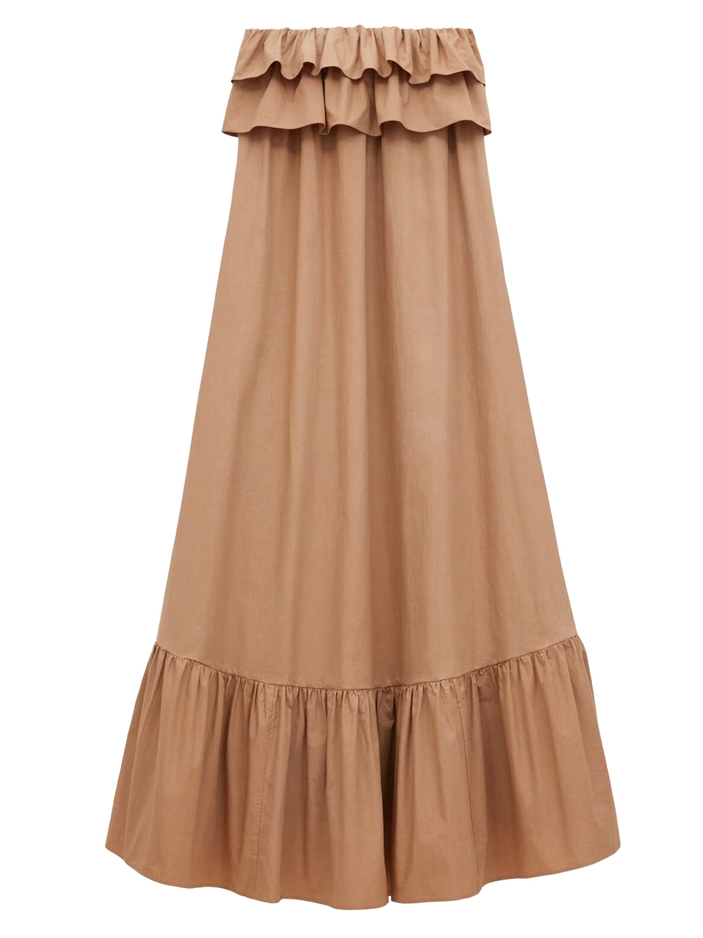 Saint Laurent Paris Cotton Twill Ruffled Dress