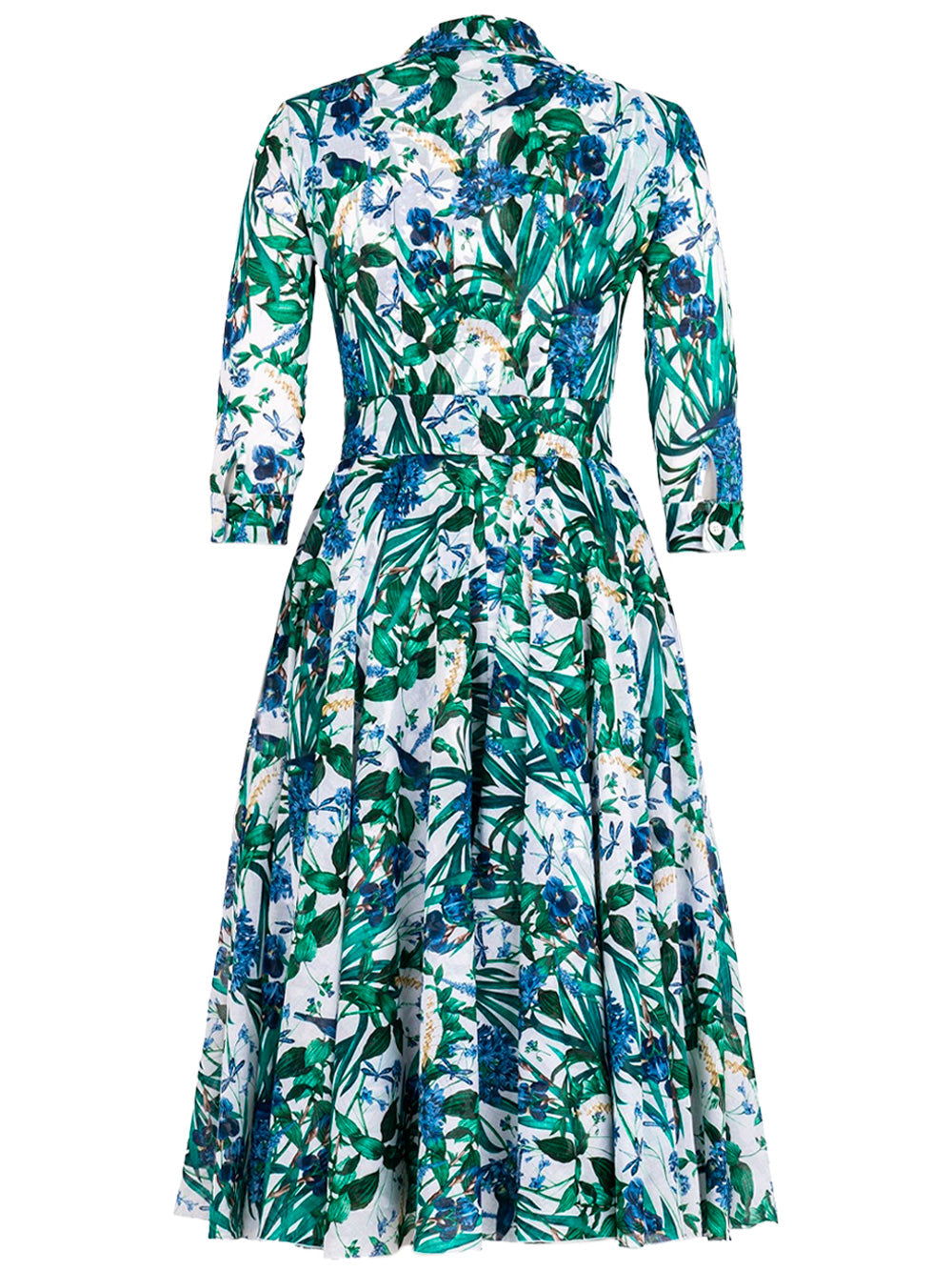 Samantha Sung Vintage Iris-print Aster Midi Dress