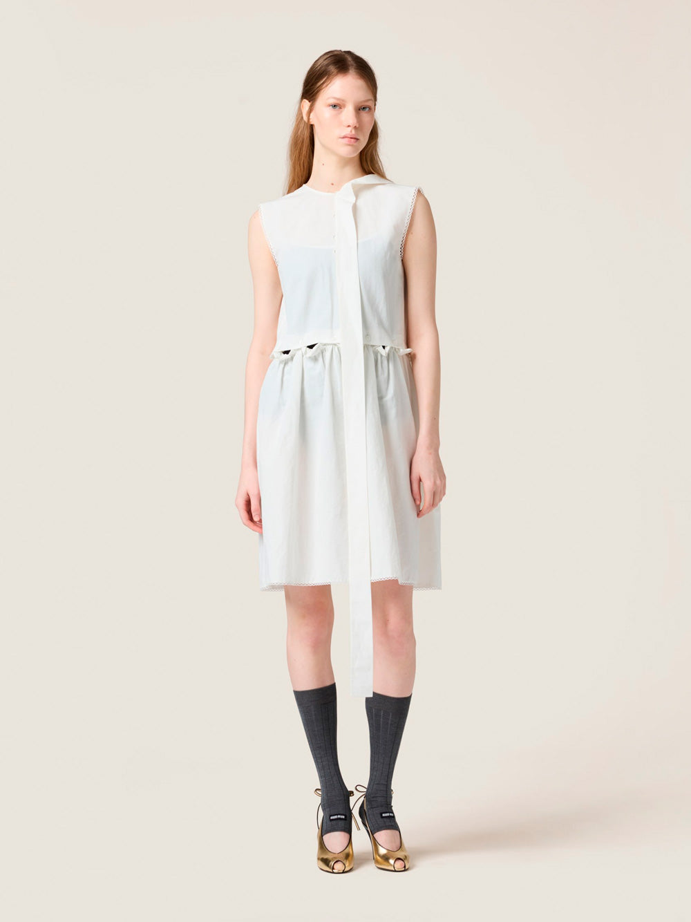 Miu Miu Slubbed Poplin Dress