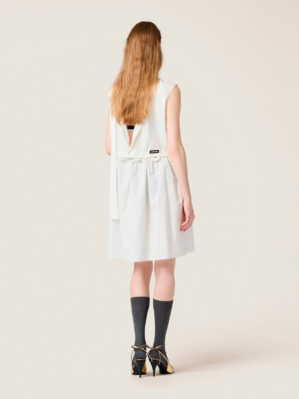 Miu Miu Slubbed Poplin Dress