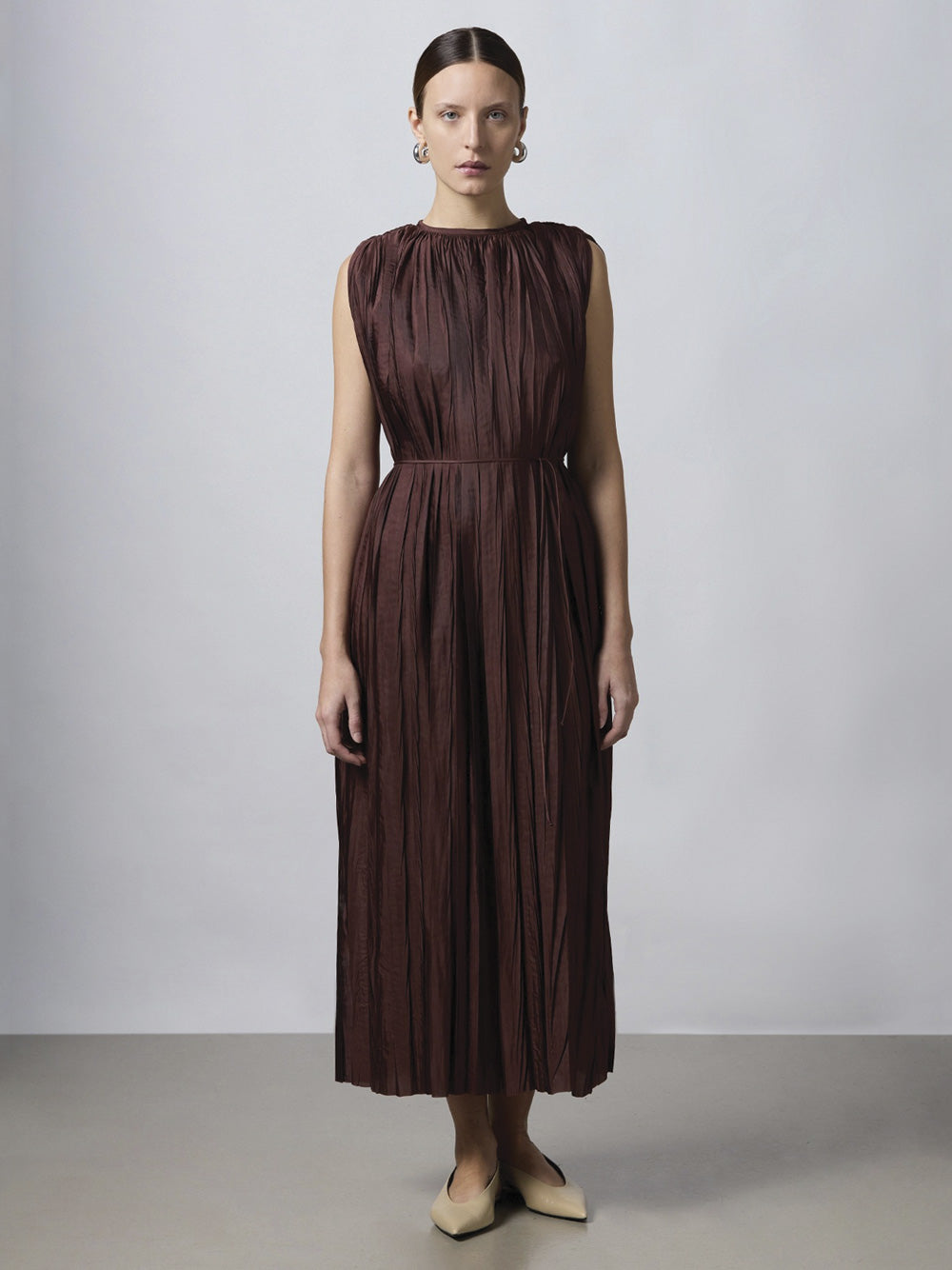 Roberto Collina Pleated Belted Dress