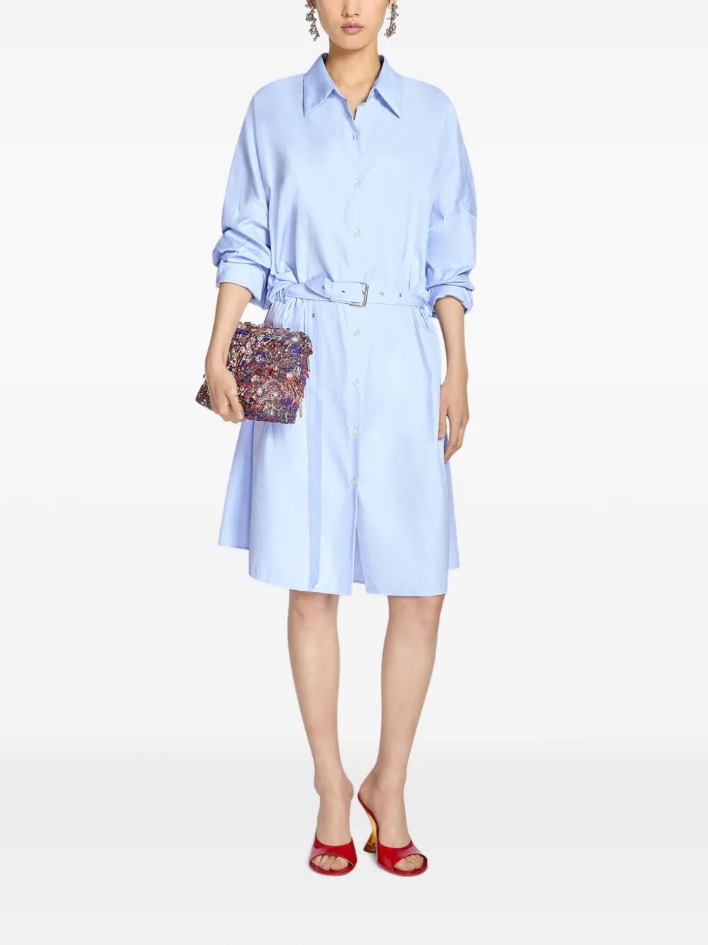 Dries Van Noten Dindi Belted Shirt Dress