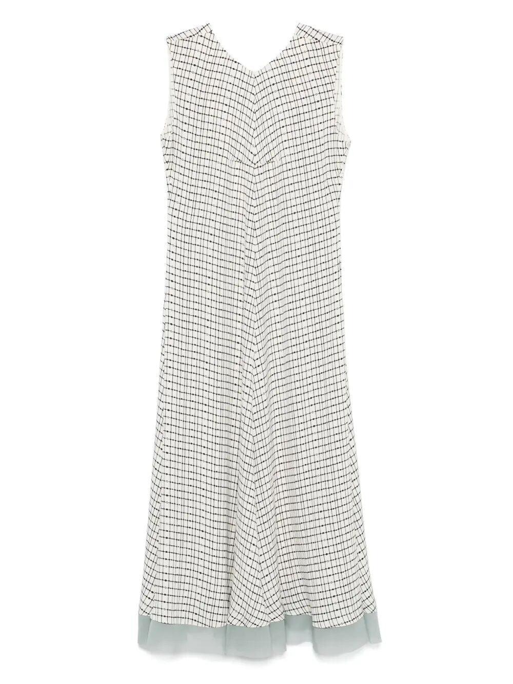 Fendi Grid Print Silk Sleeveless Mini Dress