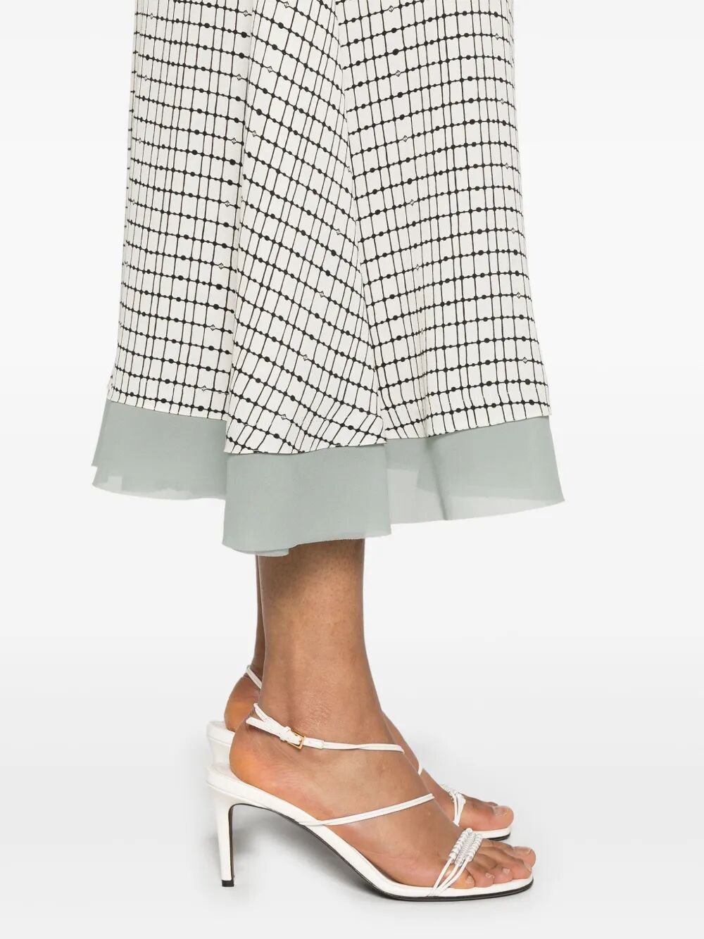Fendi Grid Print Silk Sleeveless Mini Dress