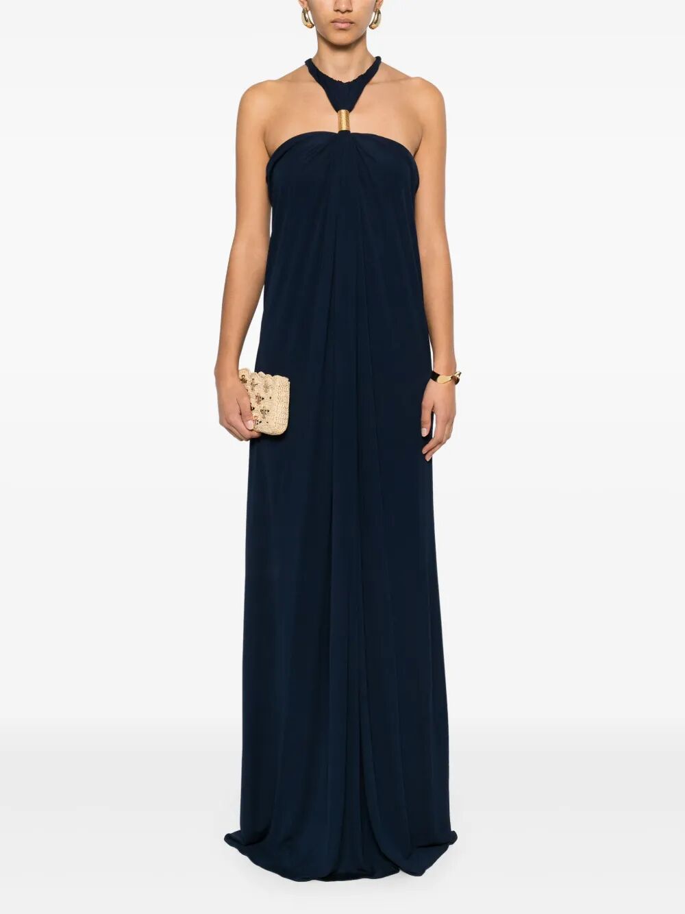 Tom Ford Halterneck Evening Dress With Metal Hardware Detail