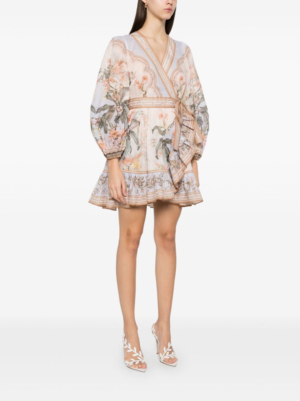 Zimmermann Wylie Wrap Frill Cotton Minidress