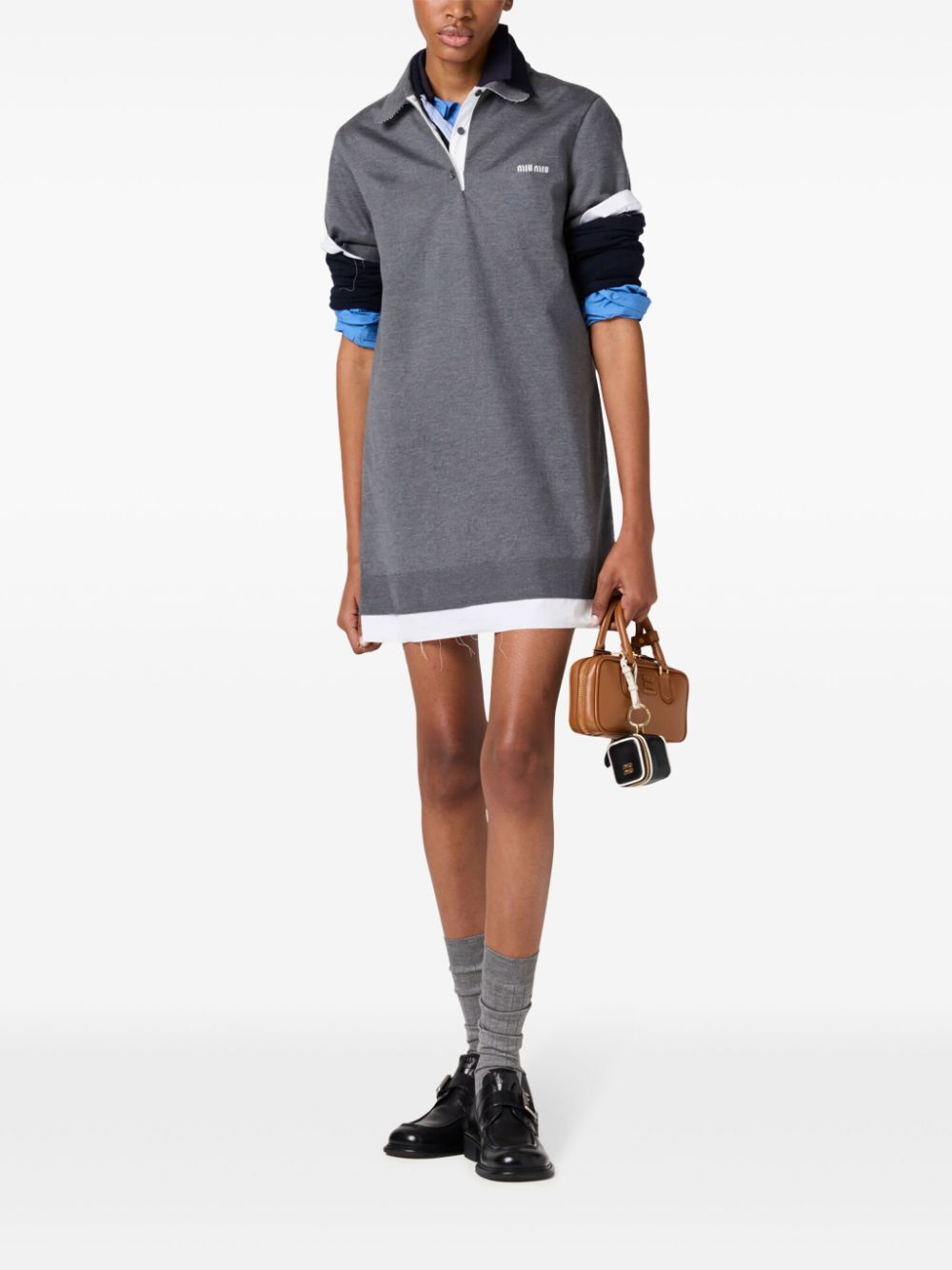 Miu Miu Poplin Short Sleeved Mini Dress