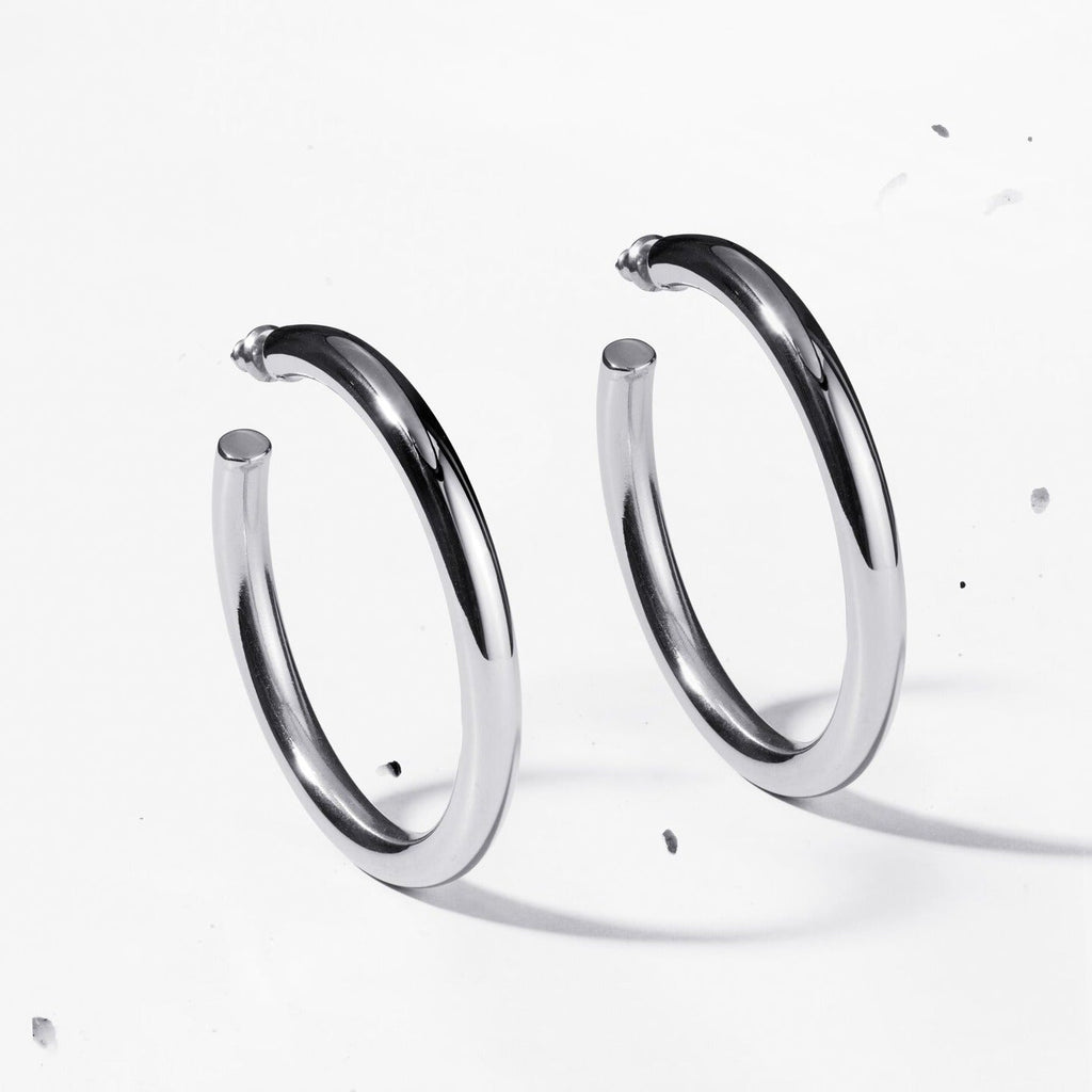Large Classic tube hoop earrings