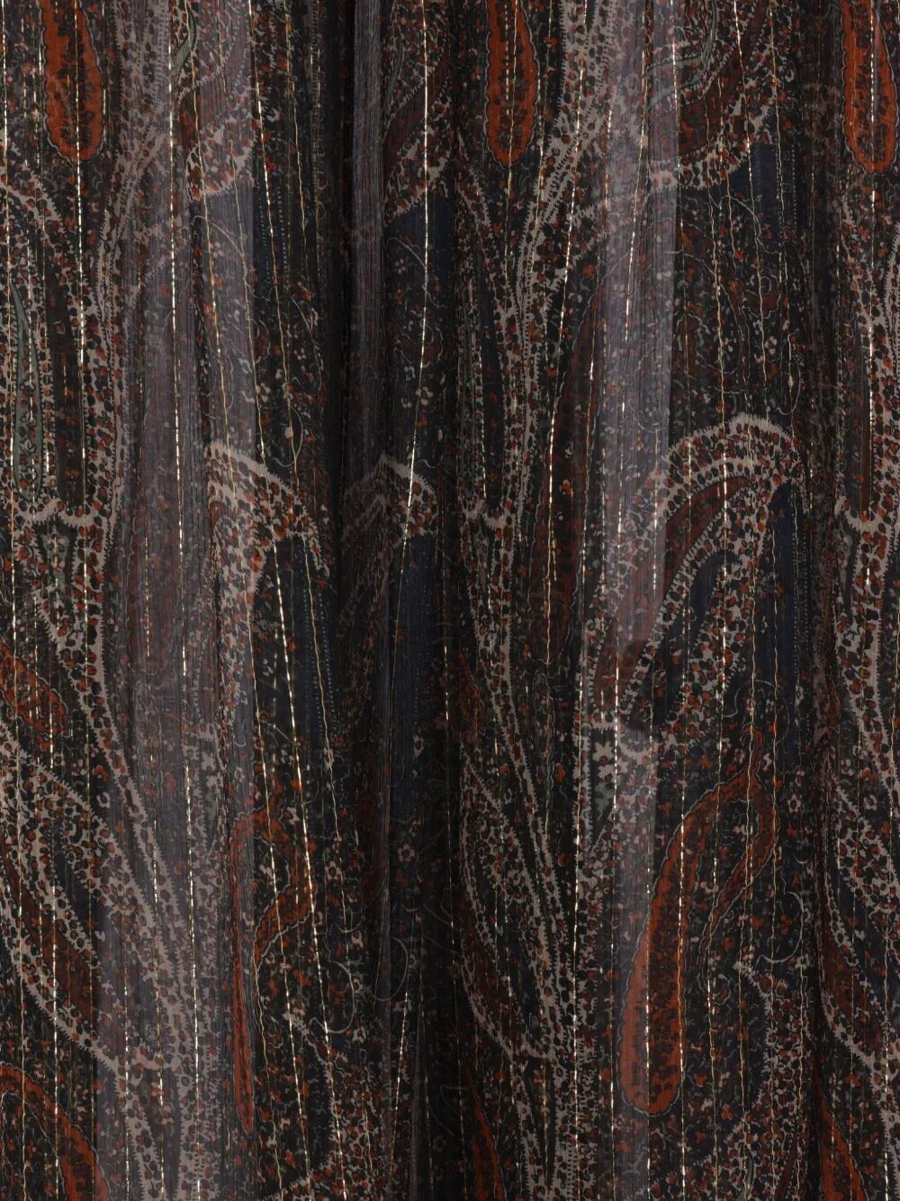 Saint Laurent Paris Semi-sheer Lavallière Maxi Dress In Lurex Paisley