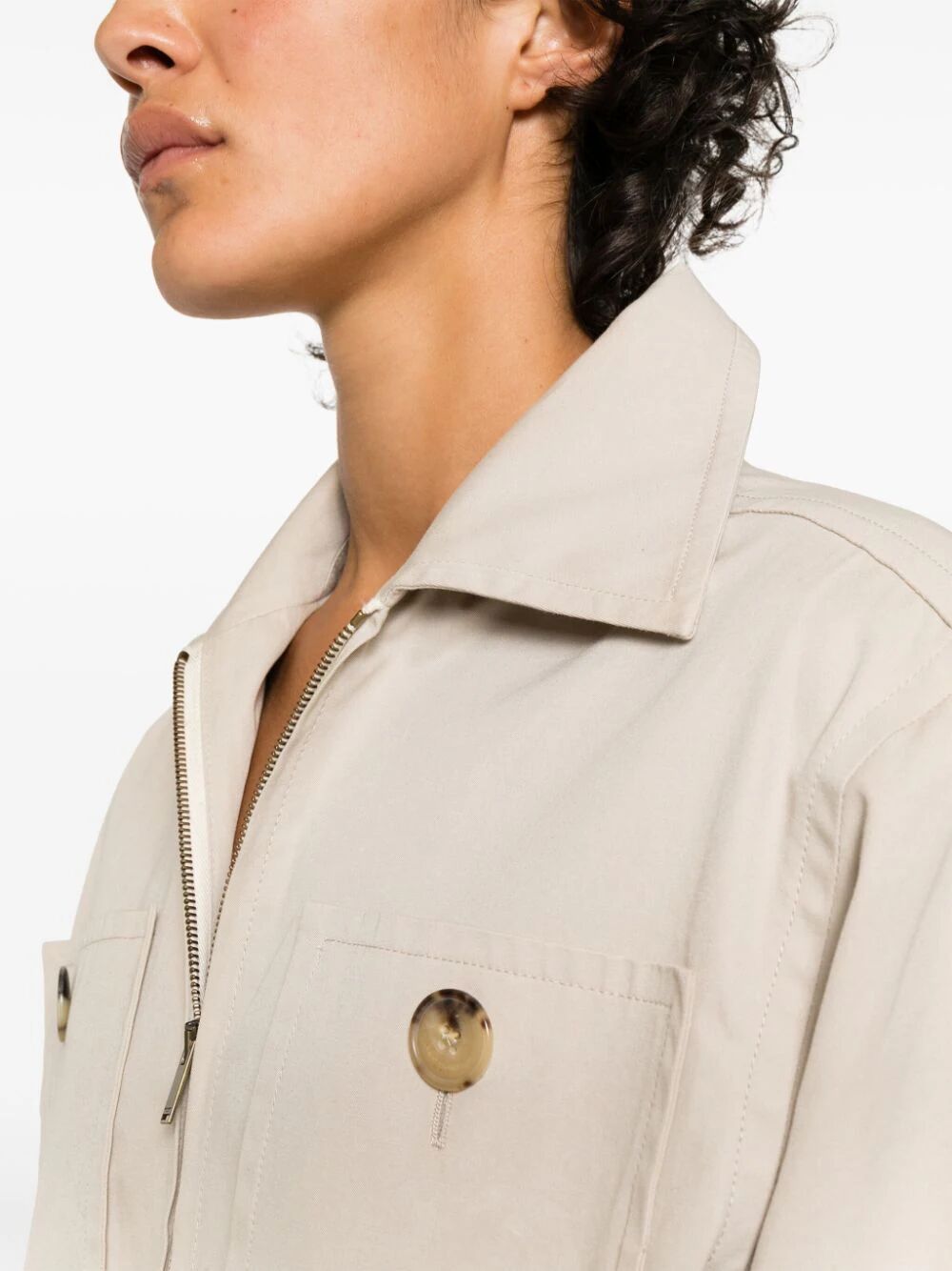 Saint Laurent Paris Saharienne Belted Cotton Dress