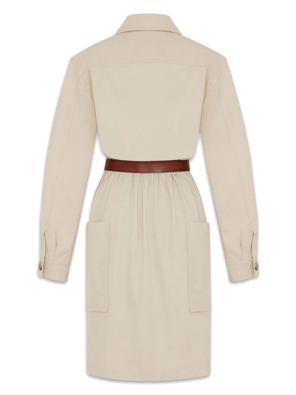 Saint Laurent Paris Saharienne Belted Cotton Dress