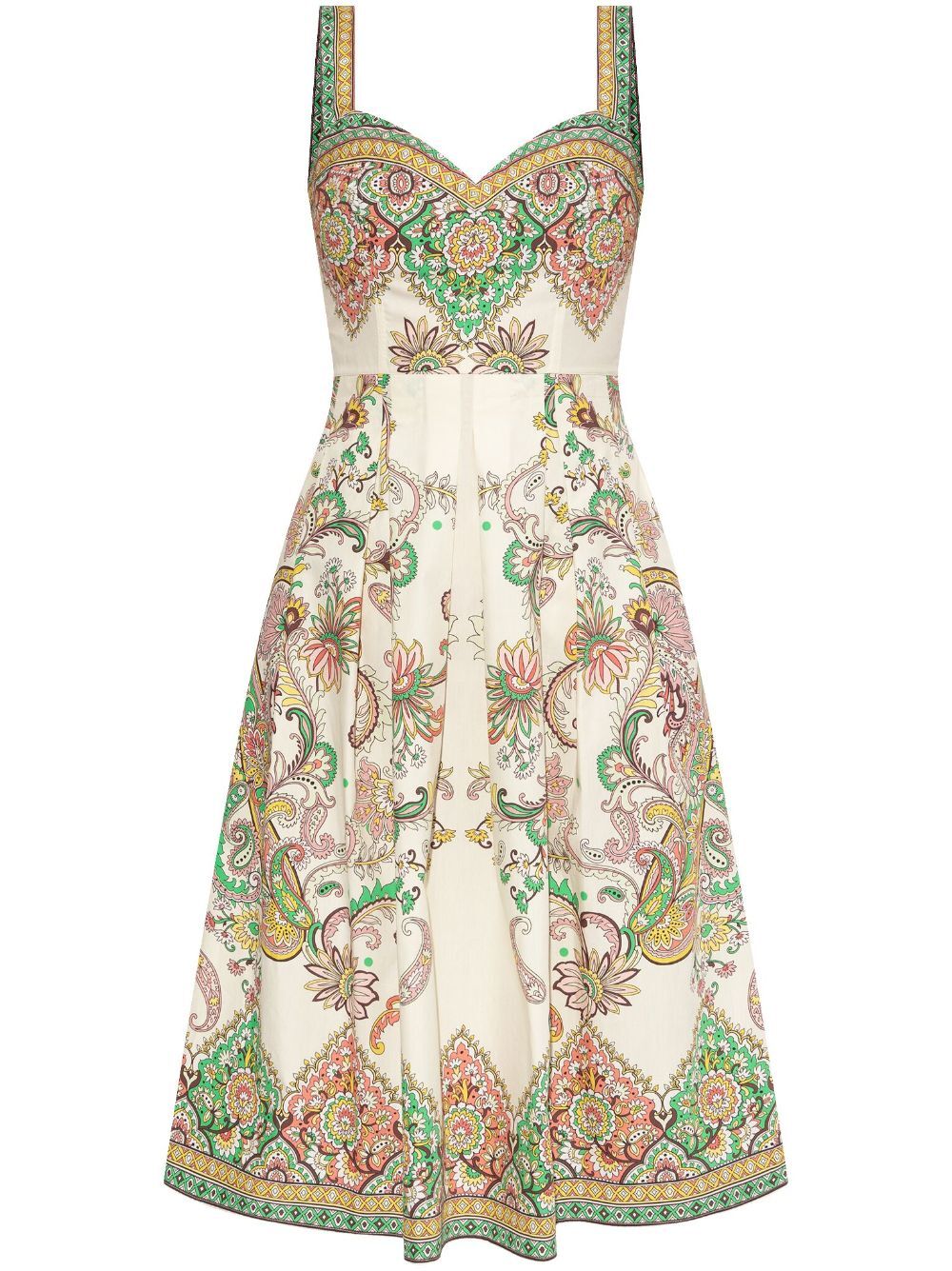 Etro Sweetheart Neck Floral Print Midi Dress