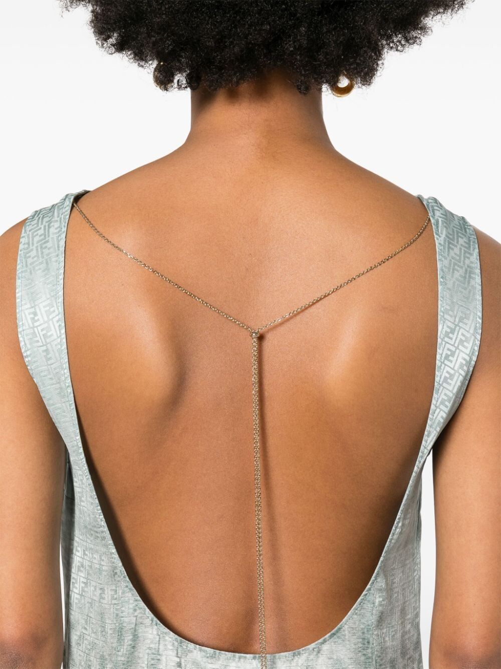 Fendi Animalier Sleeveless Silk Dress