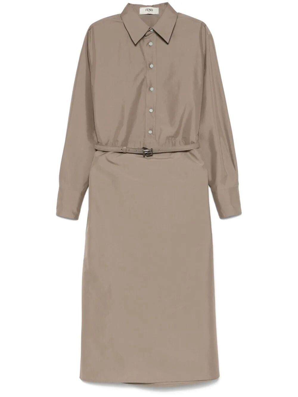 Fendi Poplin Belted Shirt Dress