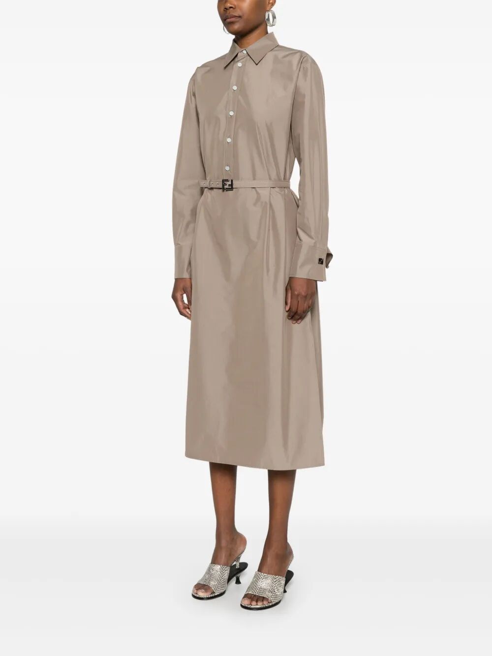 Fendi Poplin Belted Shirt Dress