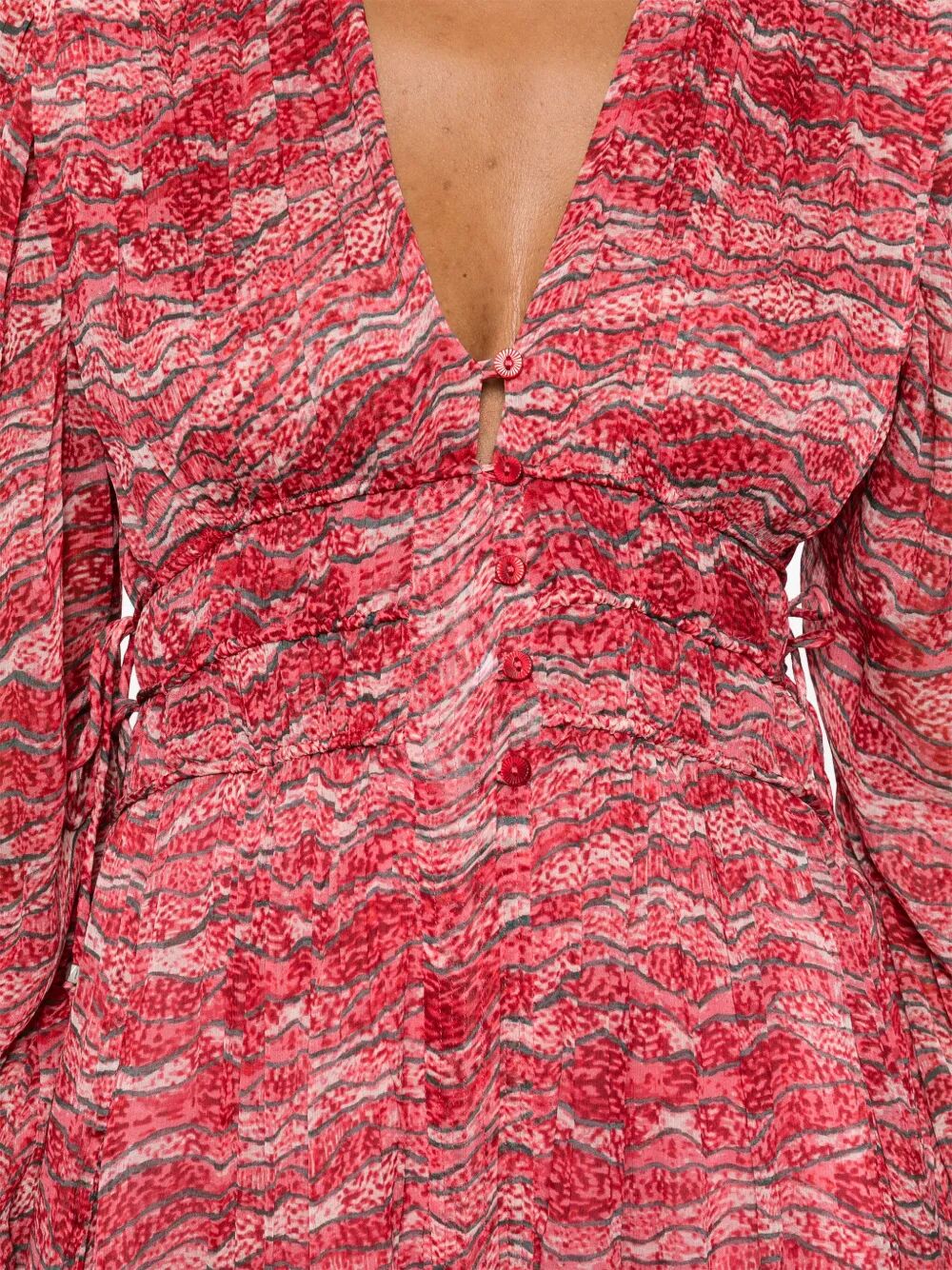 Marant Étoile Amara Long Gathered Muslin Dress