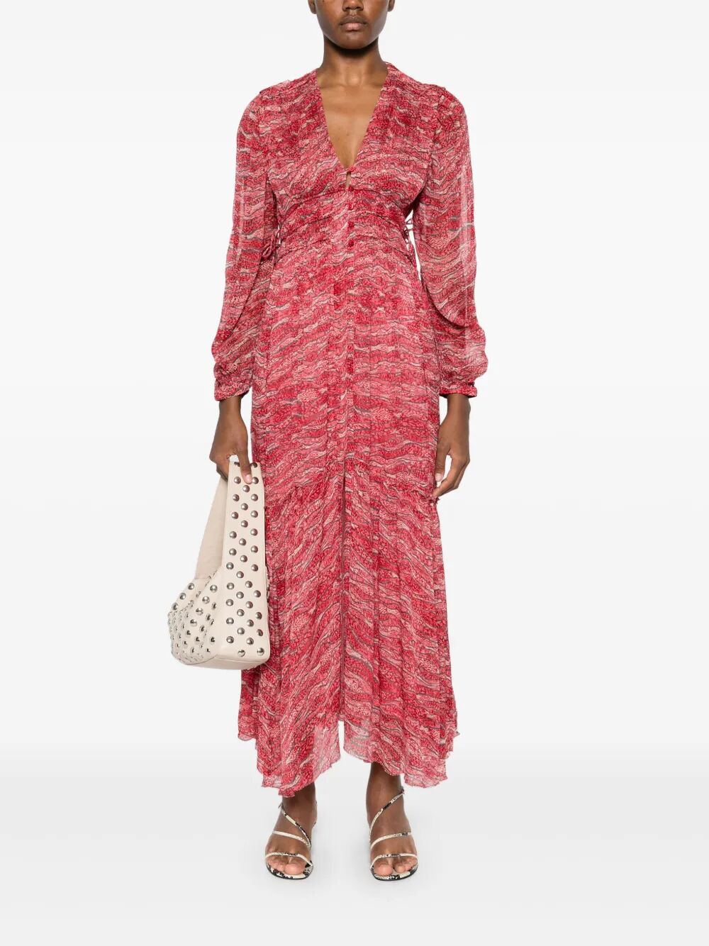 Marant Étoile Amara Long Gathered Muslin Dress