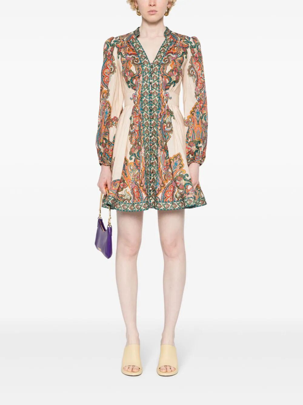 Zimmermann Ottie Plunge Mini Dress