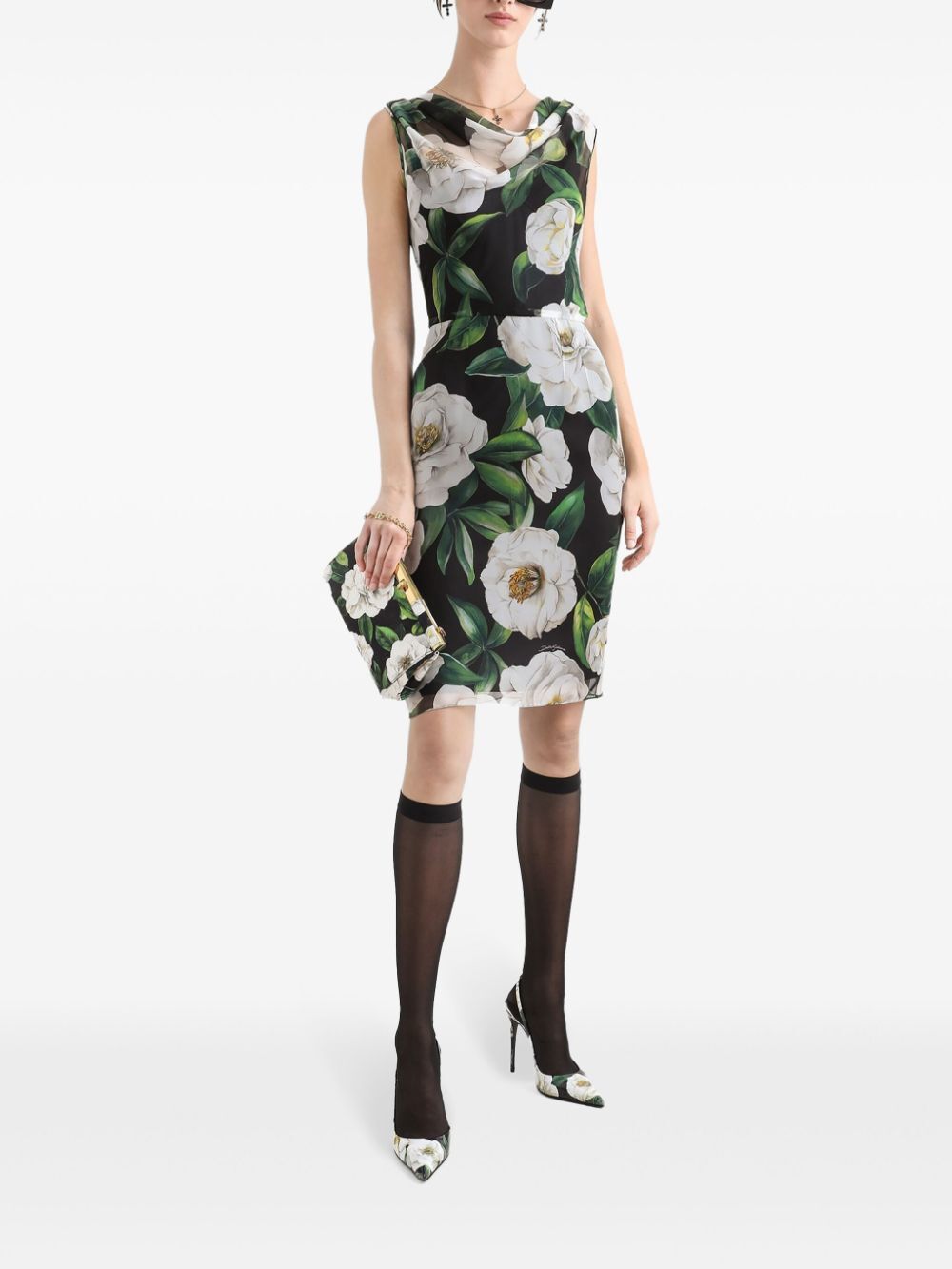 Dolce & Gabbana Floral-print Midi Sheath Dress
