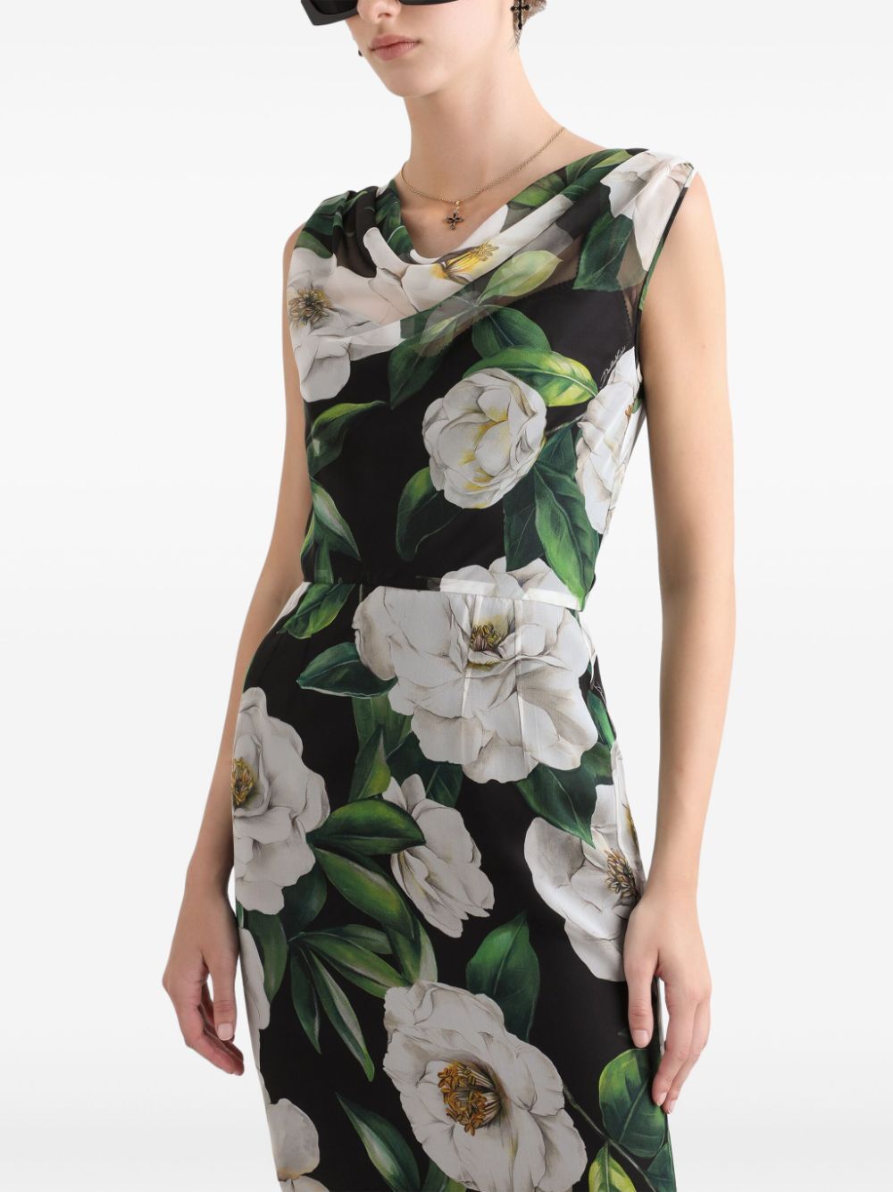 Dolce & Gabbana Floral-print Midi Sheath Dress
