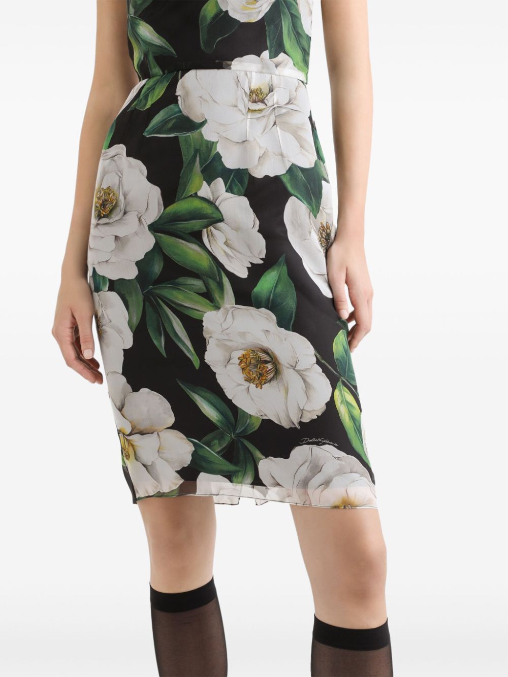 Dolce & Gabbana Floral-print Midi Sheath Dress