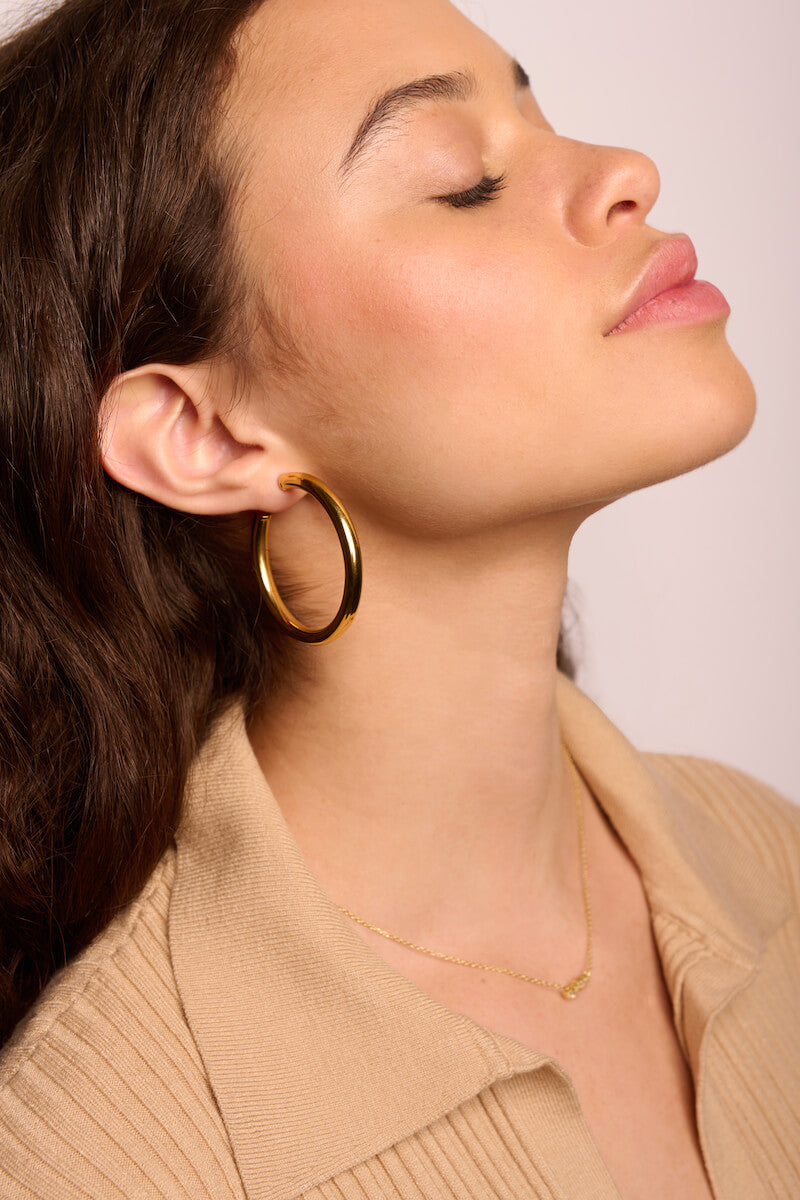 Large Classic tube hoop earrings