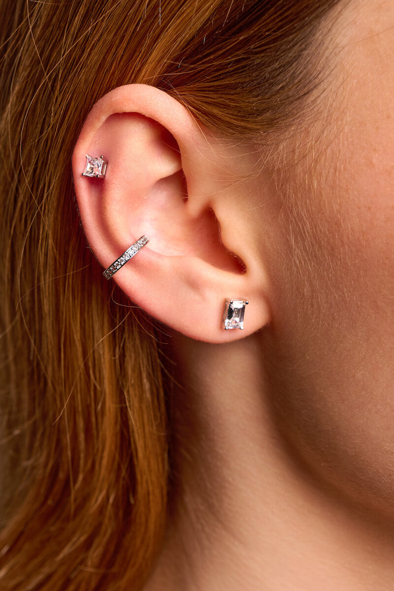 Dainty Square Stud Earrings
