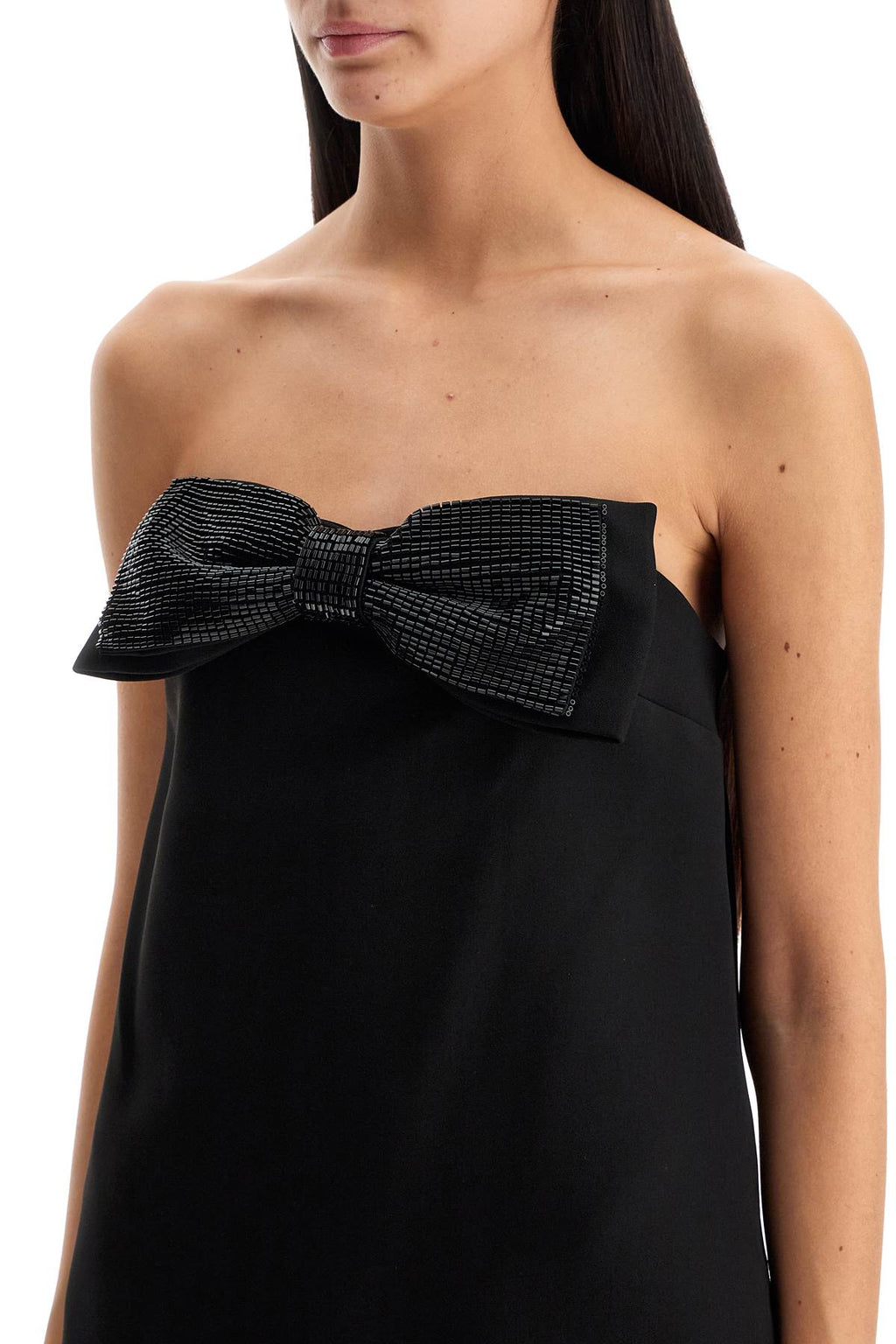 Self Portrait Strapless Mini Dress With Bow