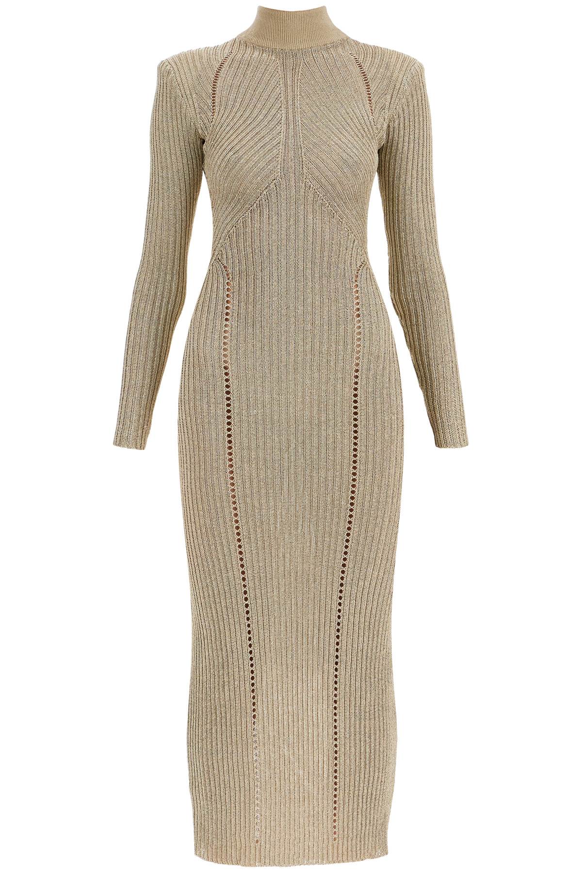 Self Portrait Maxi Lurex Knit Dress In