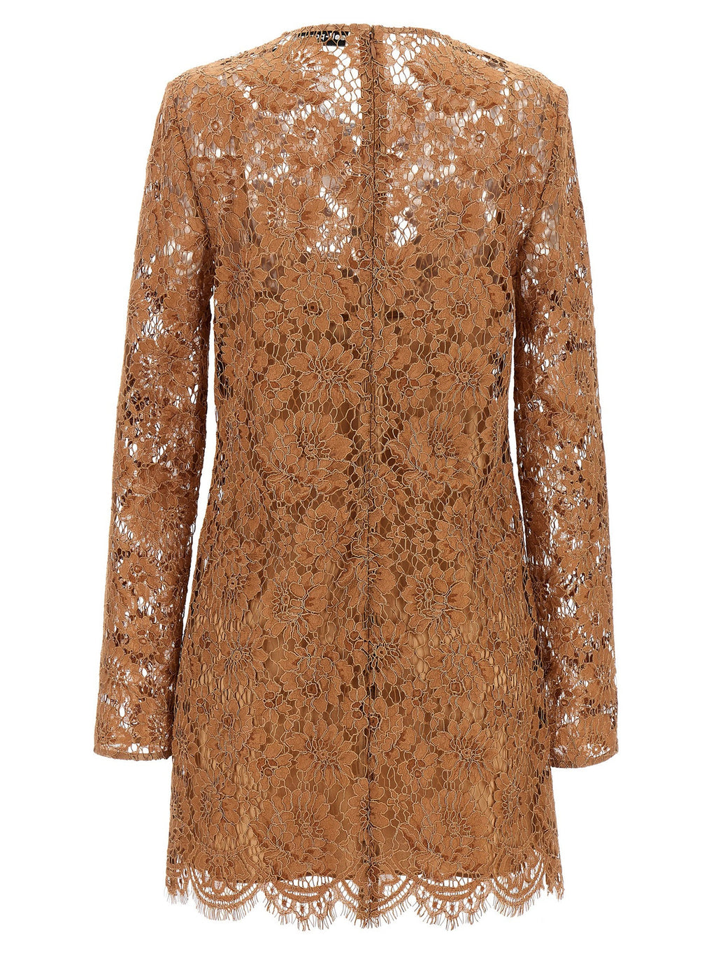 Self Portrait 'Tan Lace Bow Mini' Dress