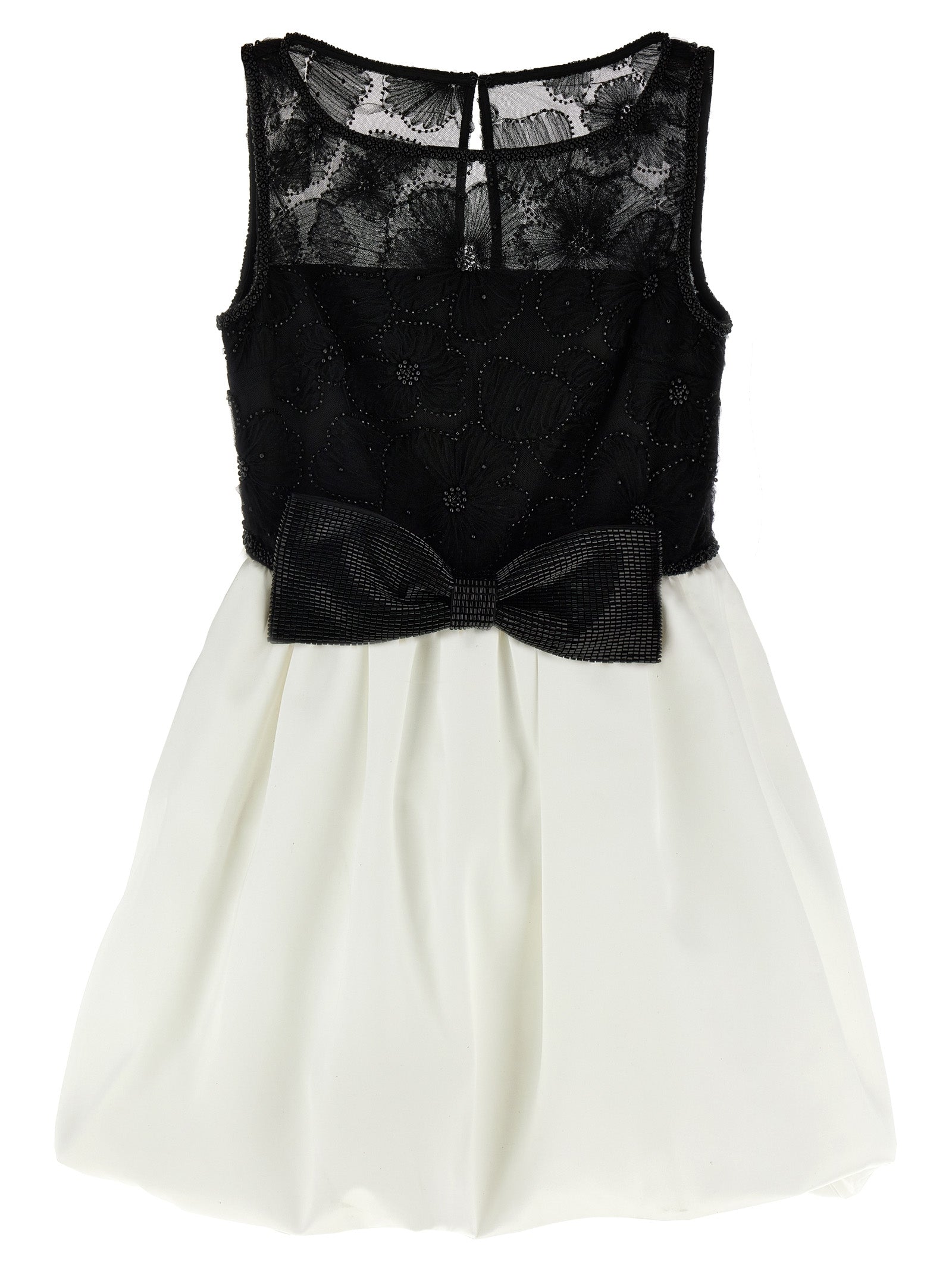 Self Portrait 'Black And White Tulle Mini' Dress