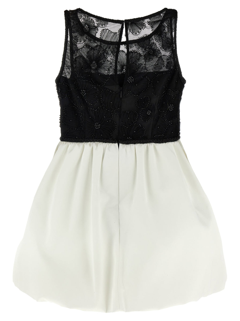Self Portrait 'Black And White Tulle Mini' Dress
