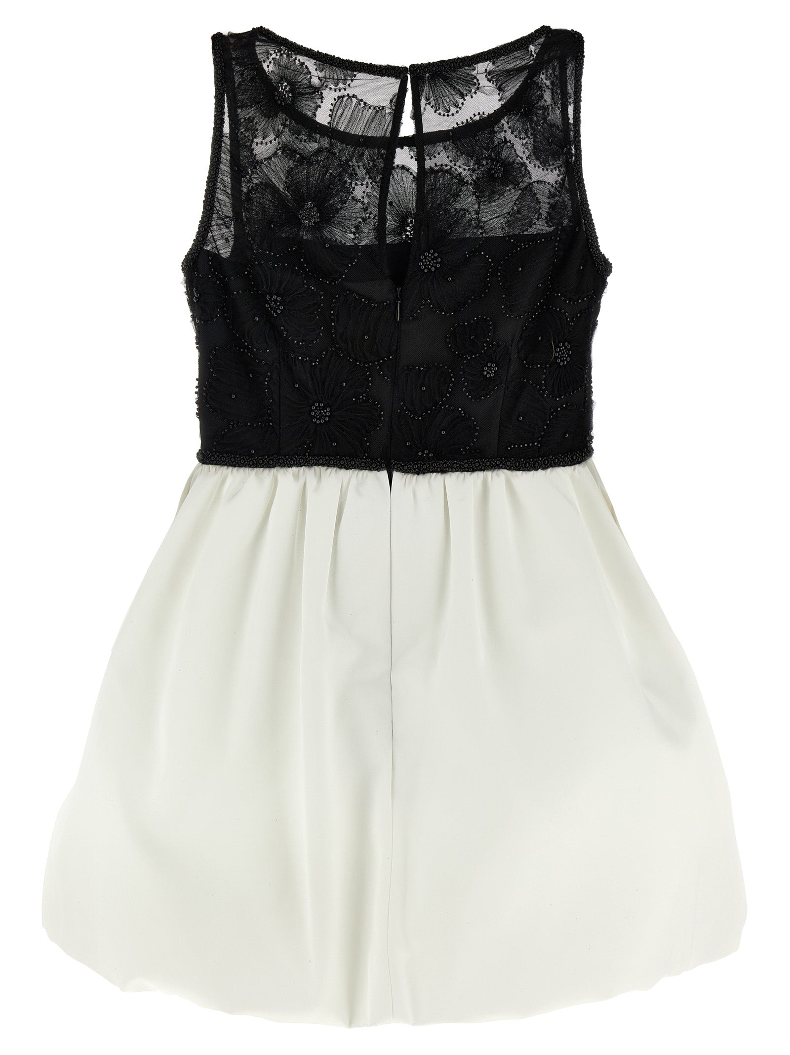 Self Portrait 'Black And White Tulle Mini' Dress
