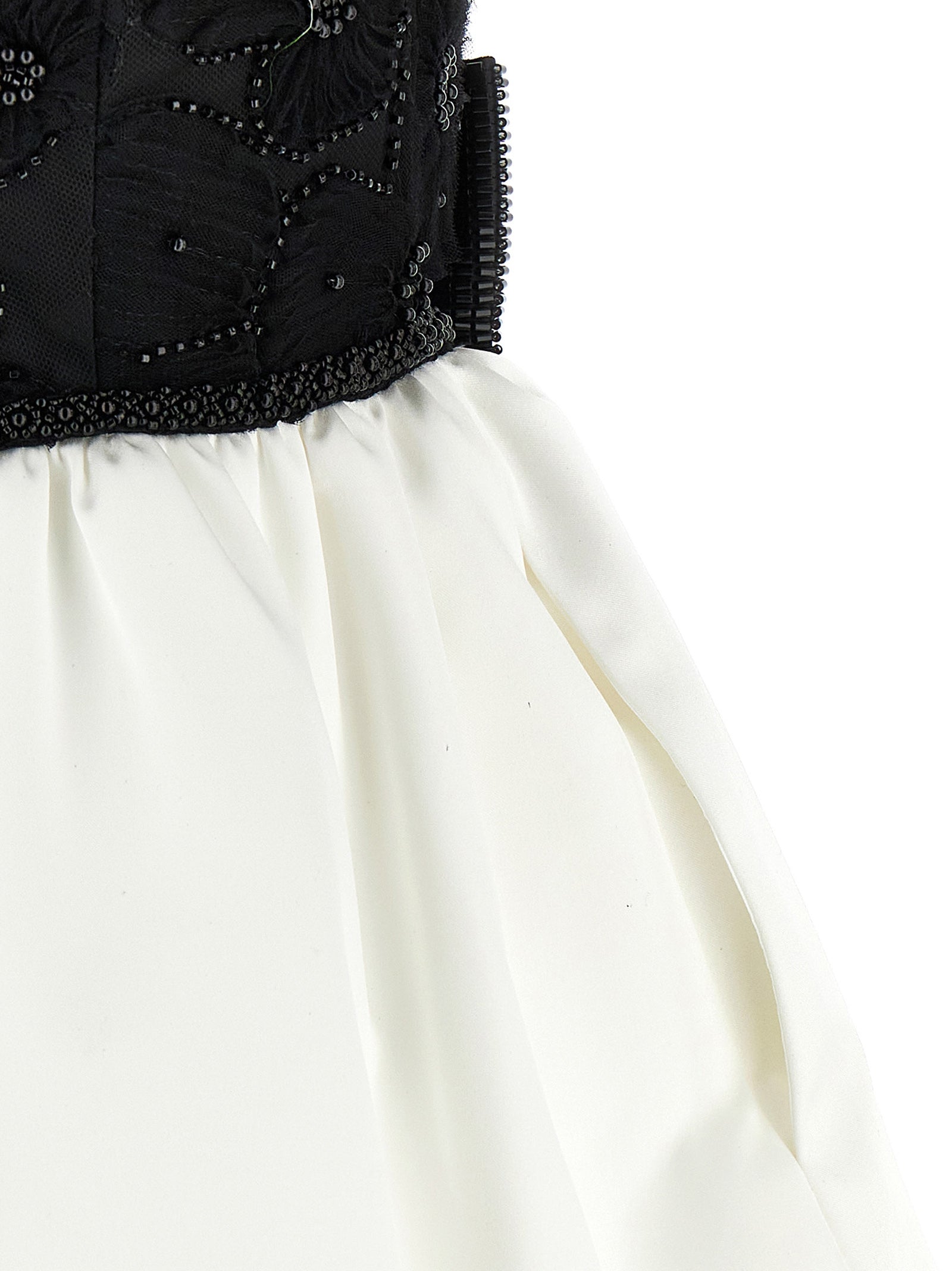 Self Portrait 'Black And White Tulle Mini' Dress